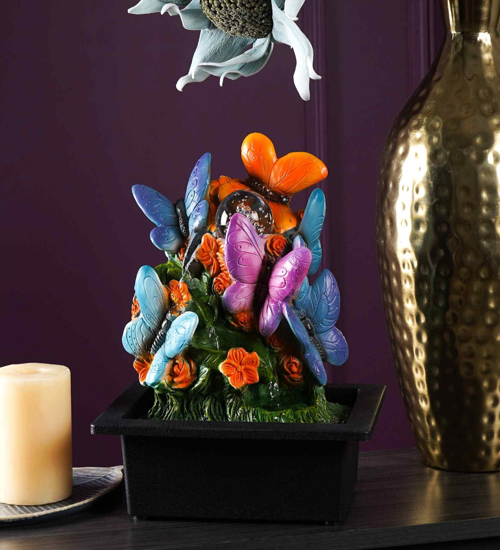 Multicolor Butterfly Dance Indoor Table Fountain