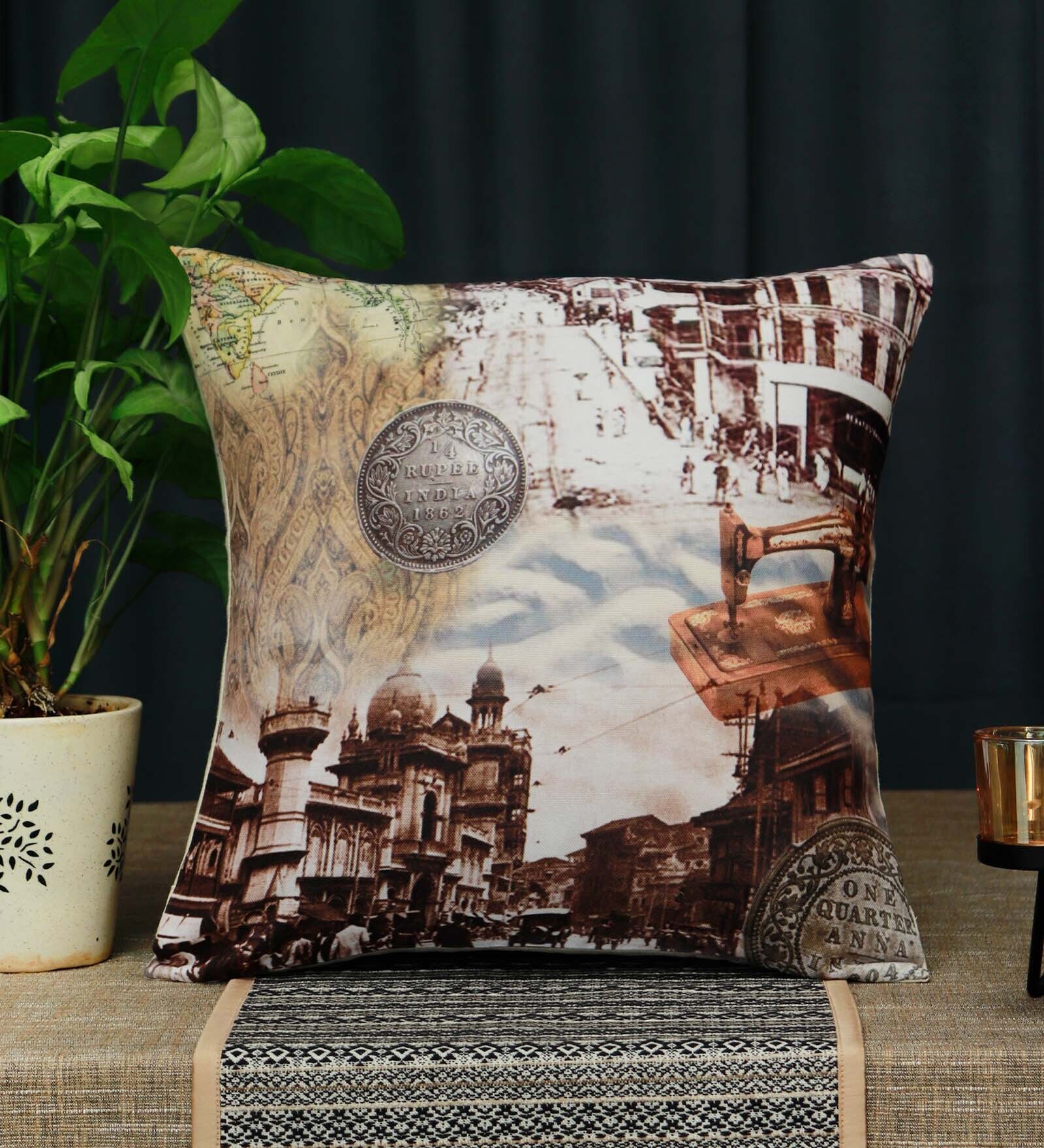 Multicolor Canvas Abstract 16x16 inches Cushion Covers