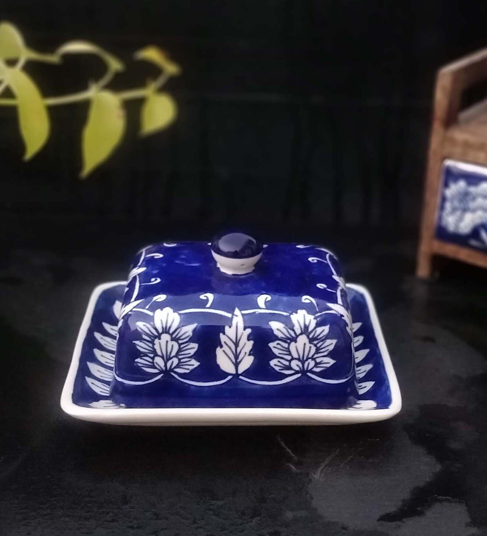 Buy Blue Ceramic Butter Box By Clay Karma at 43 OFF by Clay Karma
