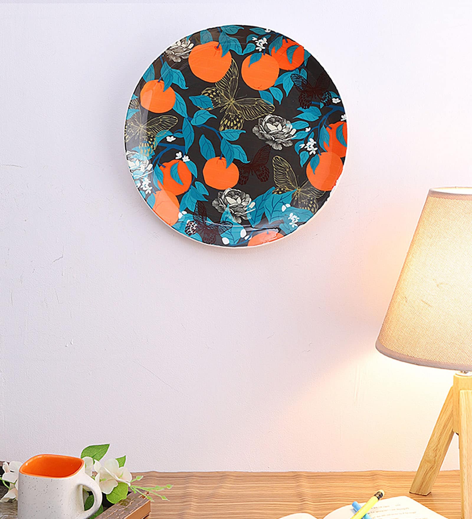 Multicolor Ceramic Yuasa Floral Decorative Plate