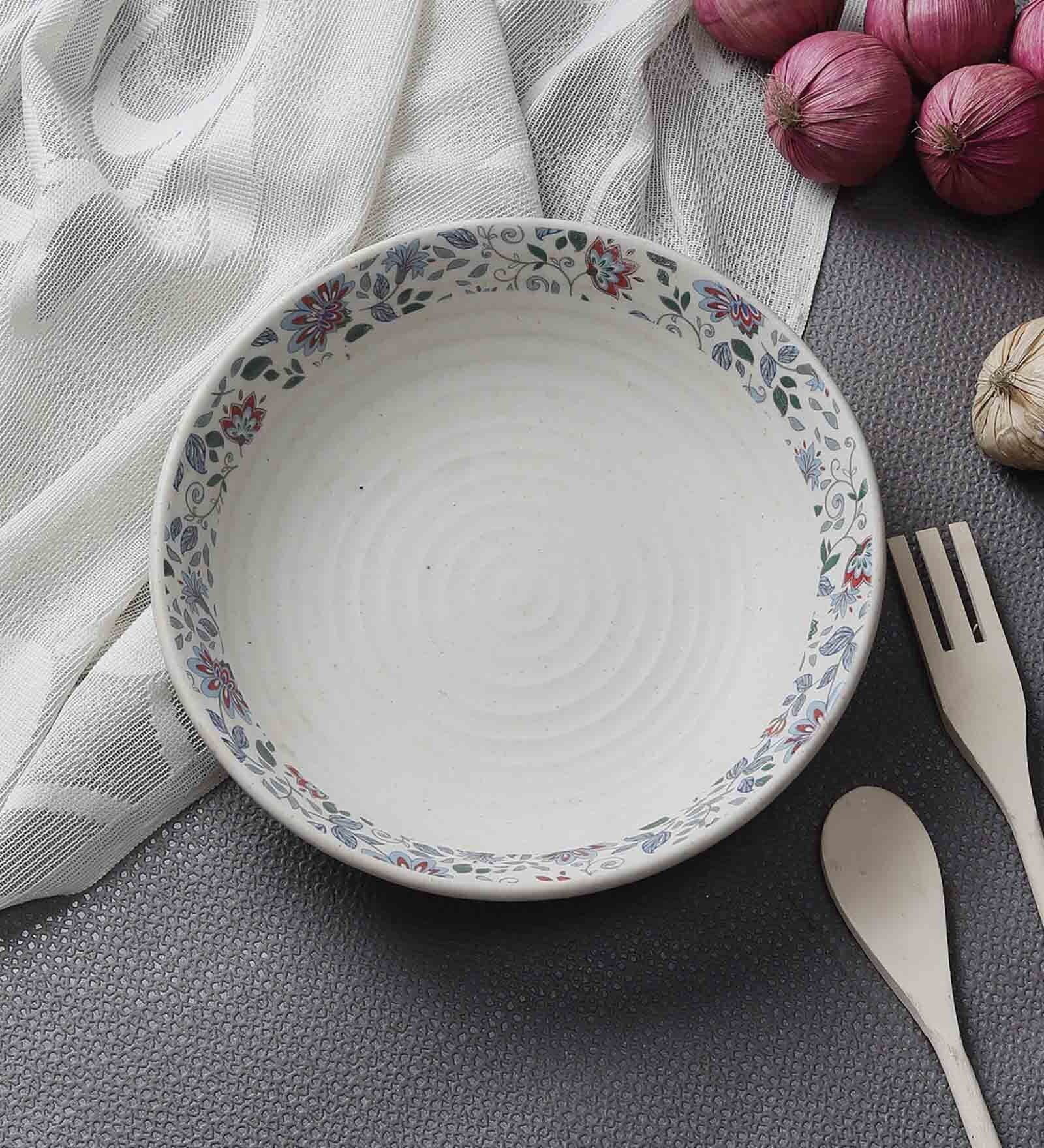 Midsummer Night Dream- Stoneware Shallow 9.5 Dia Serving Bowl