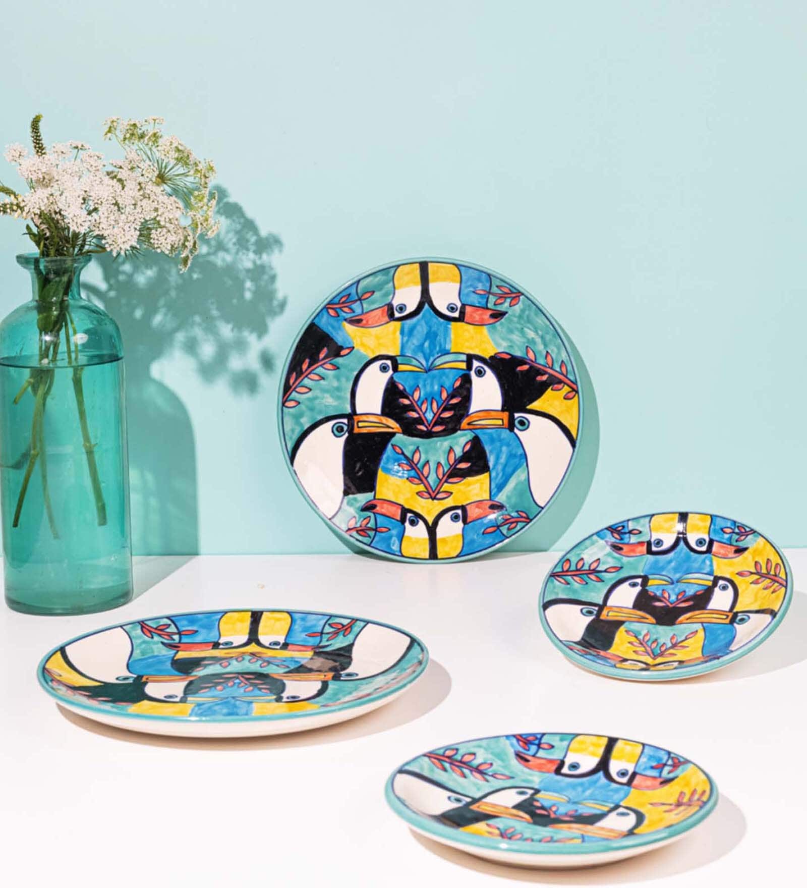 Tropical Bay 7 Inch Blue & White Ceramic (Set of 6) Side Plate