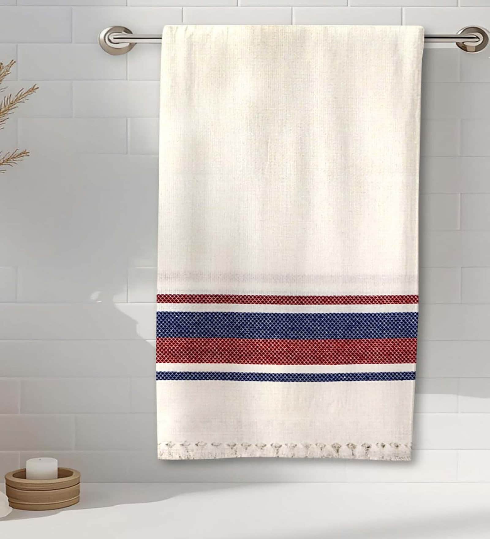 Multicolor Cotton Checkered 215 GSM Bath Towel (1Pc)