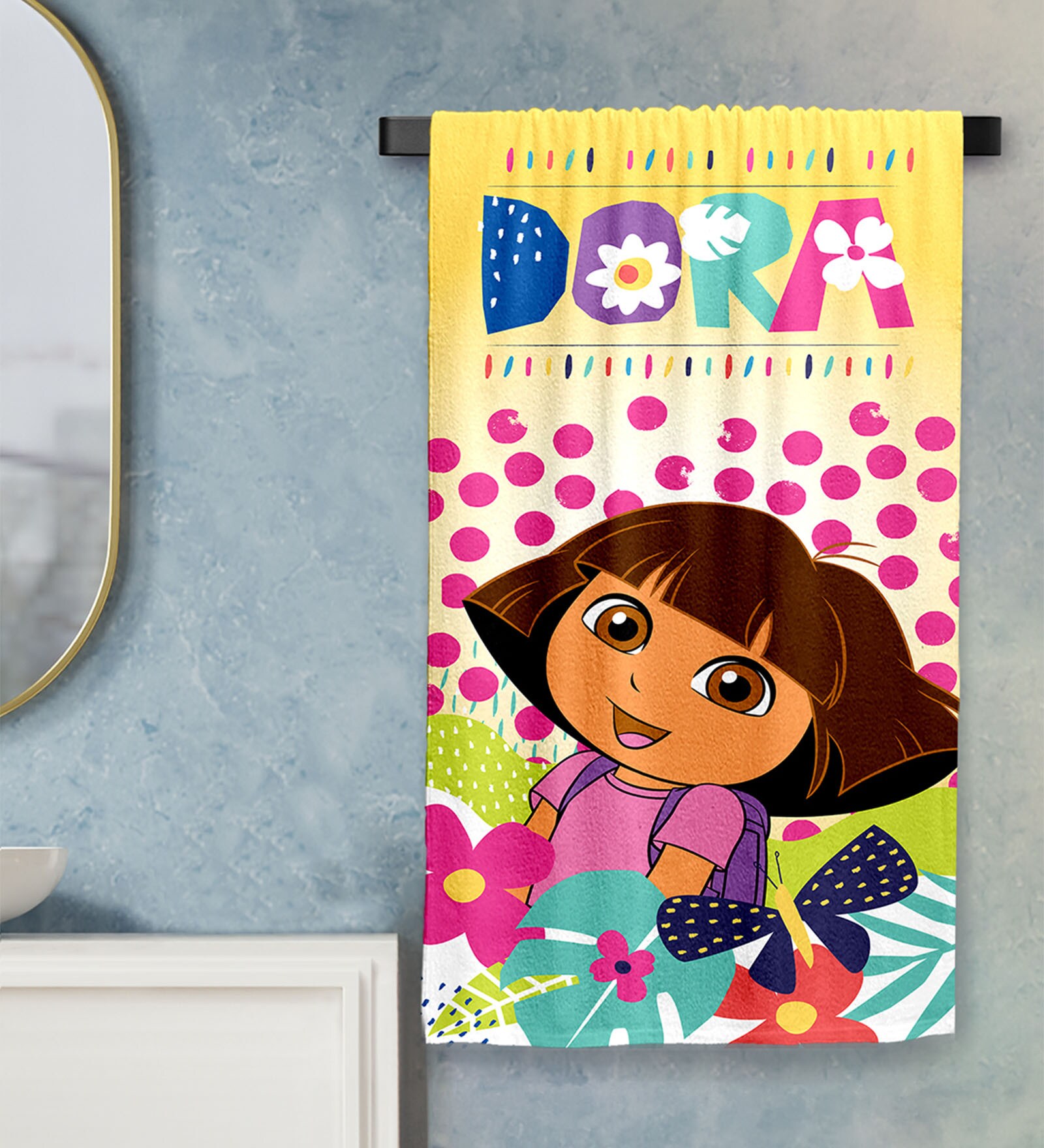 Multicolor Cotton Dora Cotton 400 GSM Bath Towel (1Pc)