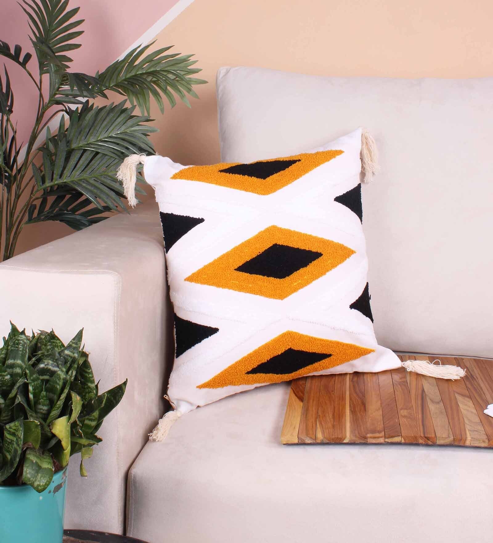 Multicolor Cotton Geometric 16x16 inches Cushion Covers (1Pc)