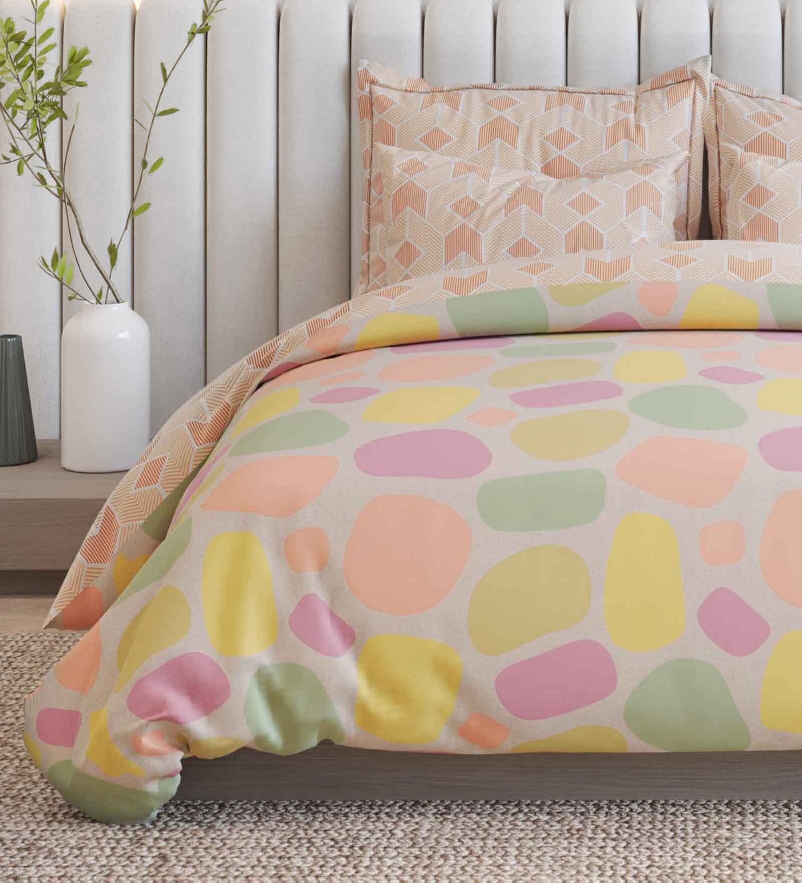 Multicolor Cotton Blend Geometric 150 GSM Double Comforter