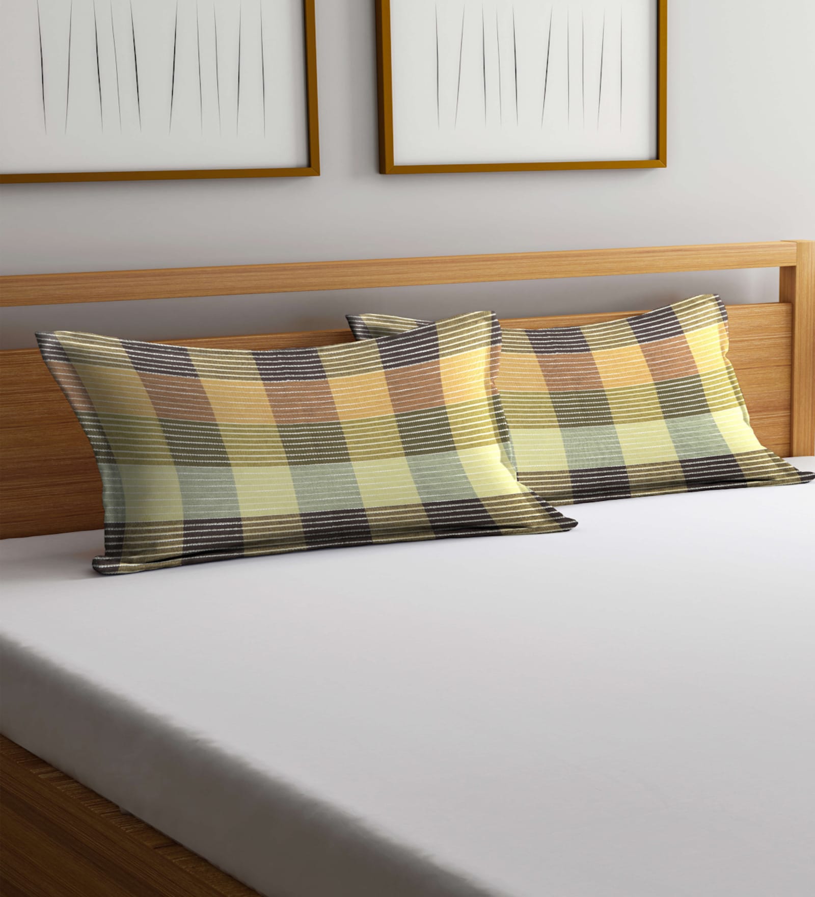Multicolor Cotton Geometric 28x18 inches Pillow Covers (Pack Of 2)