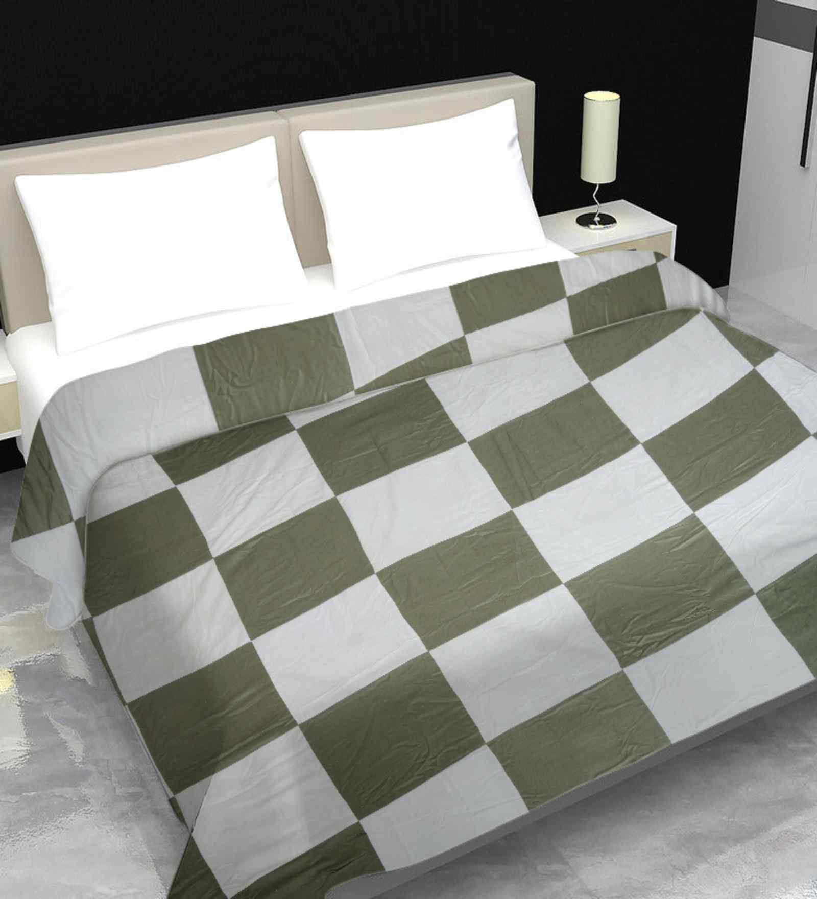 Checkered Cotton  380 GSM Double Bed Reversible Dohar