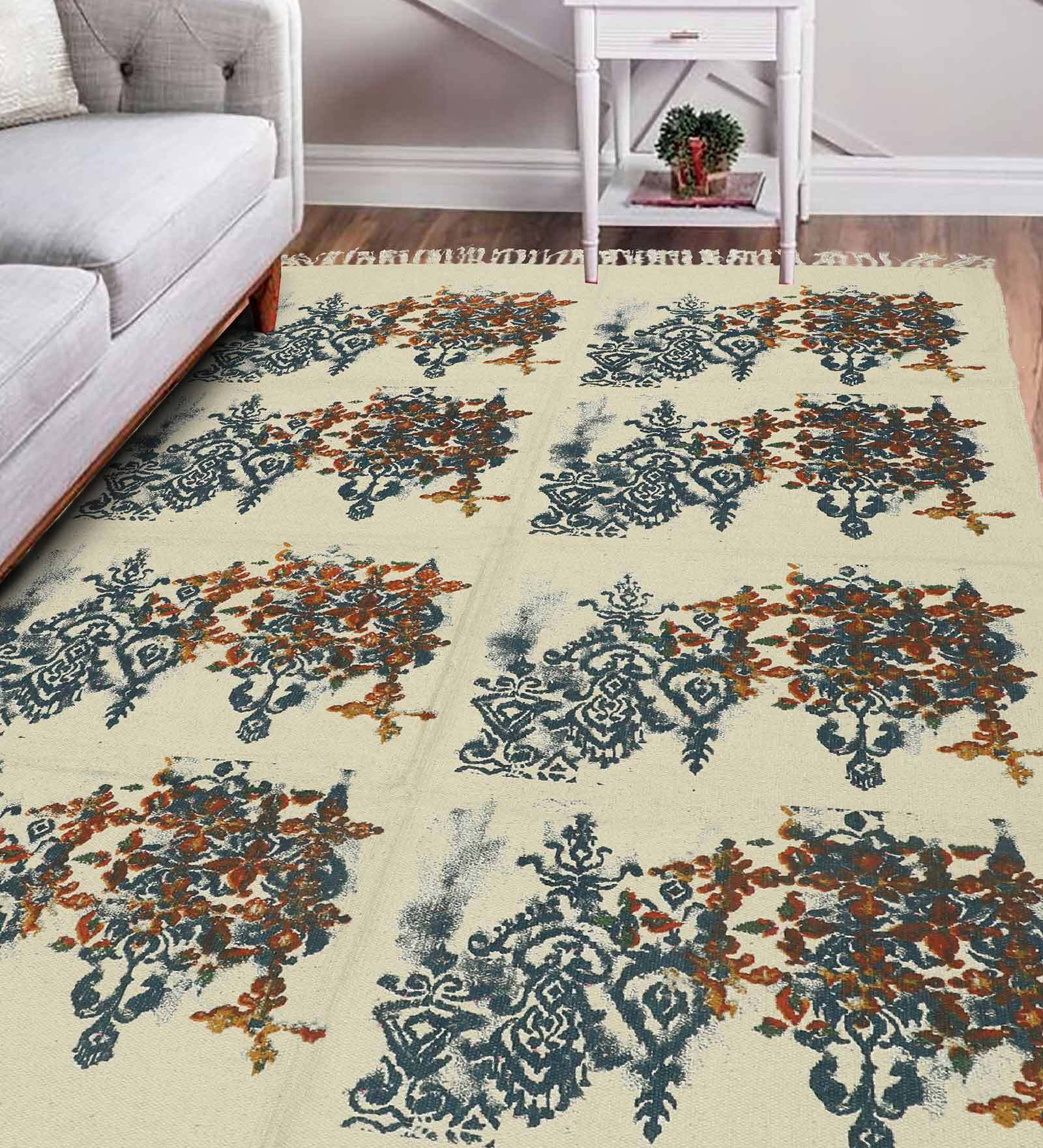 Multicolor Cotton Hand Woven 4 x 6 feet Dhurrie