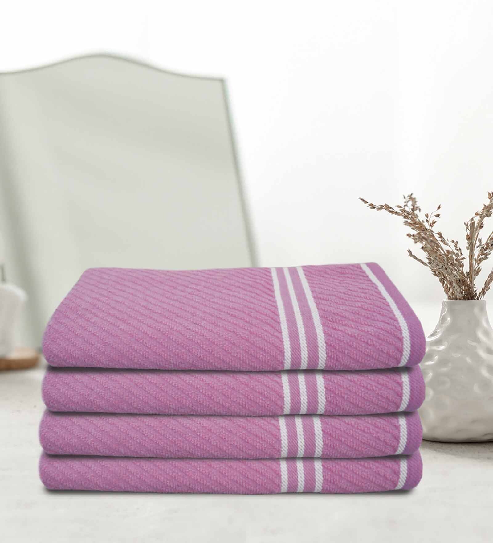 Multicolor Cotton Solid 500 GSM Bath Towels (4Pcs)
