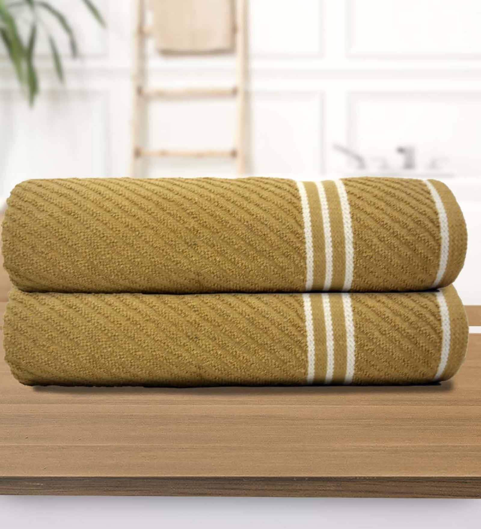 Multicolor Cotton Solid 500 GSM Bath Towels (Pack of 2)