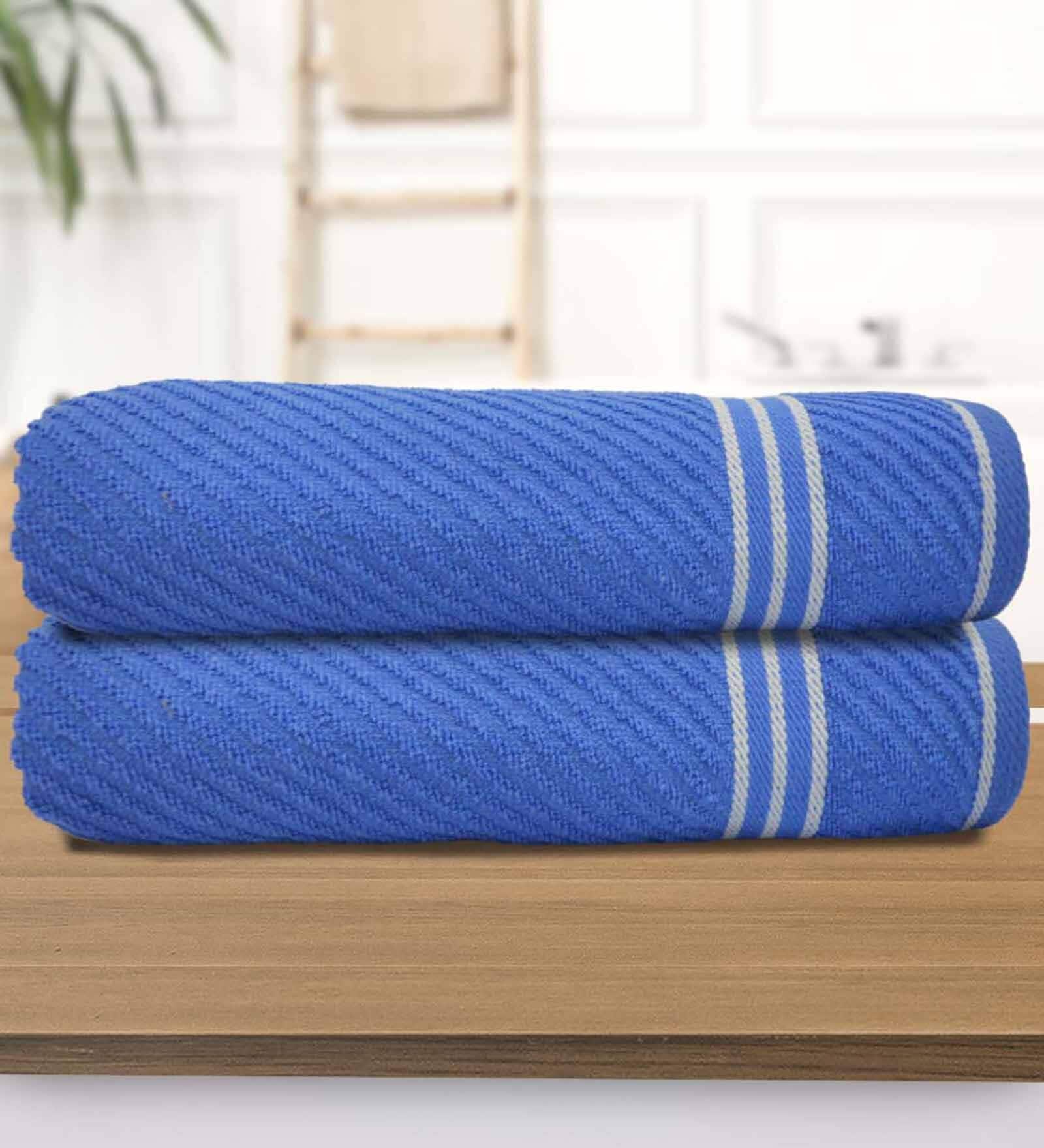 Multicolor Cotton Solid 500 GSM Bath Towels (Pack of 2)