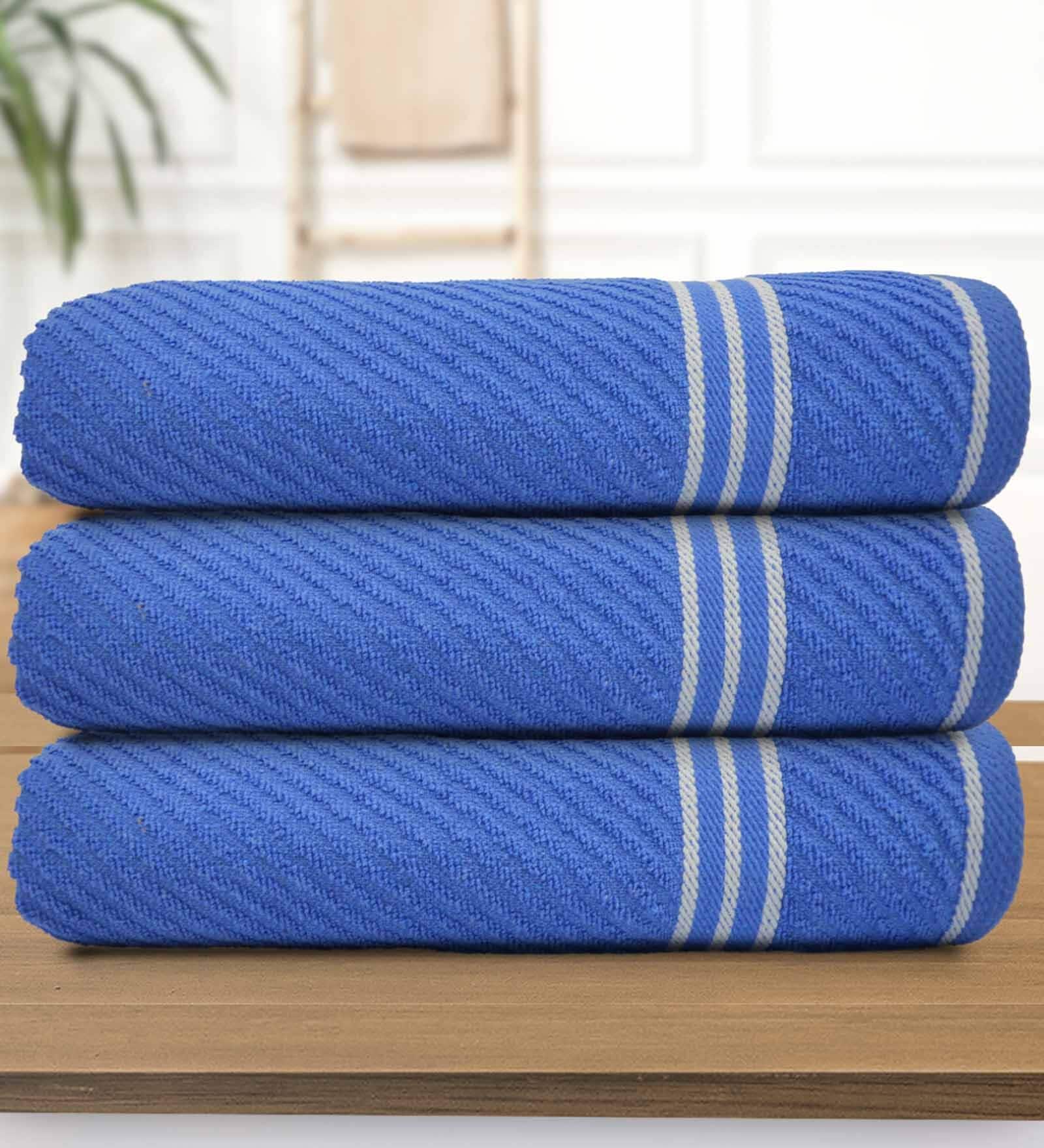 Multicolor Cotton Solid 500 GSM Bath Towels (Pack of 3)
