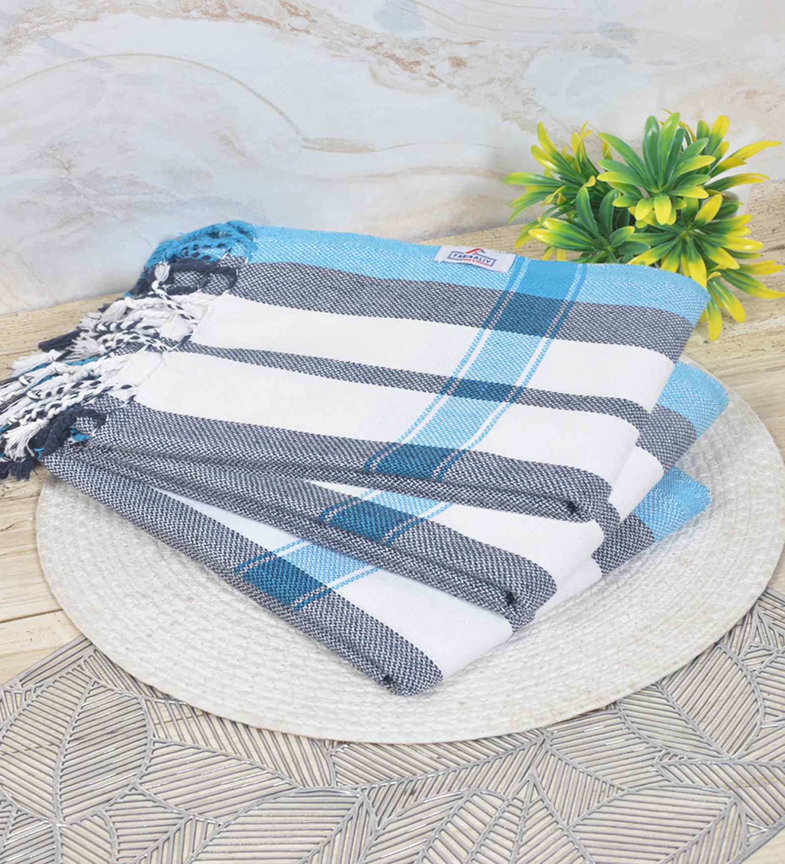 Multicolor Cotton Striped 225 GSM Bath Towels Pack of 3
