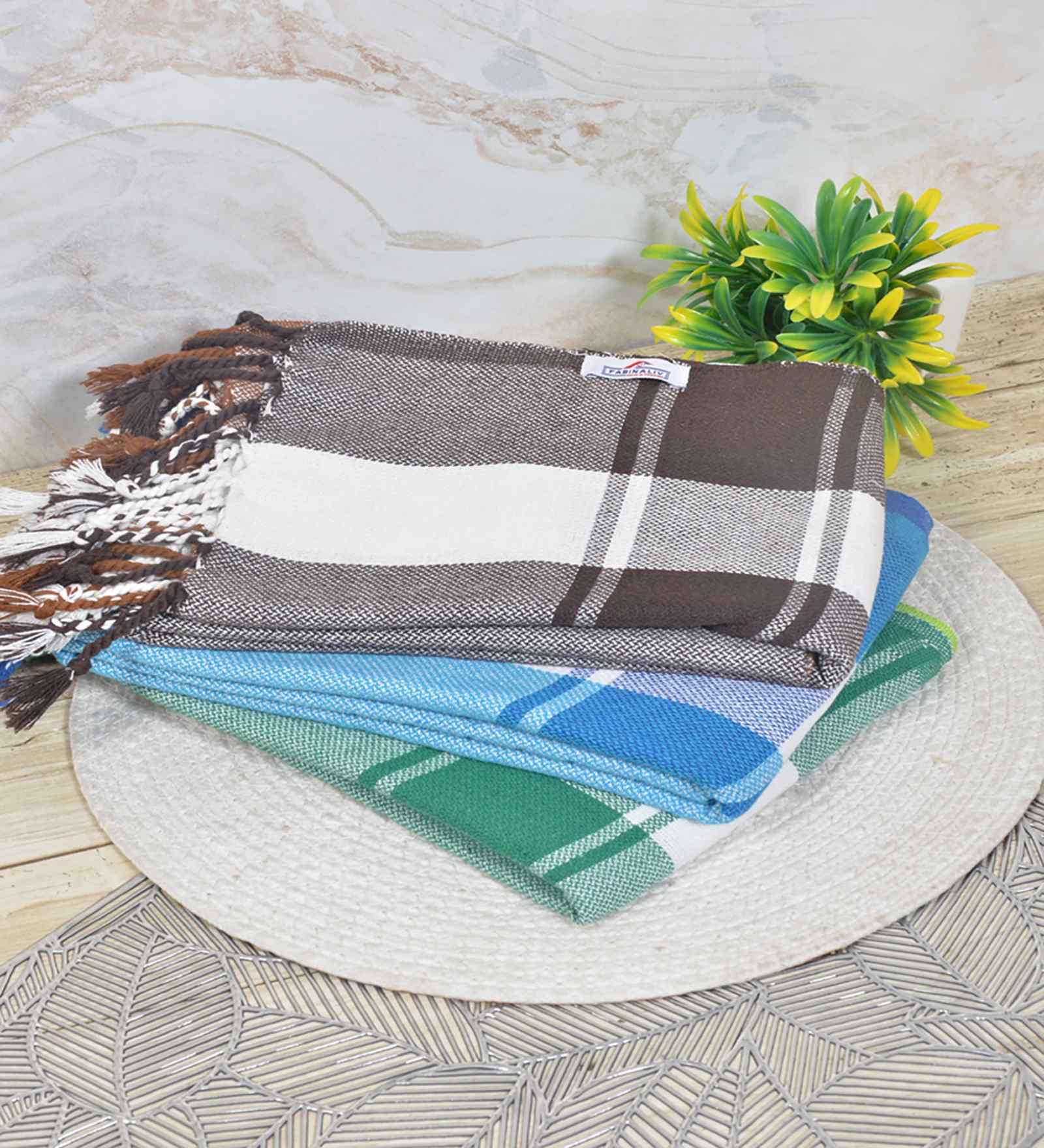 Multicolor Cotton Striped 225 GSM Bath Towels Pack of 3