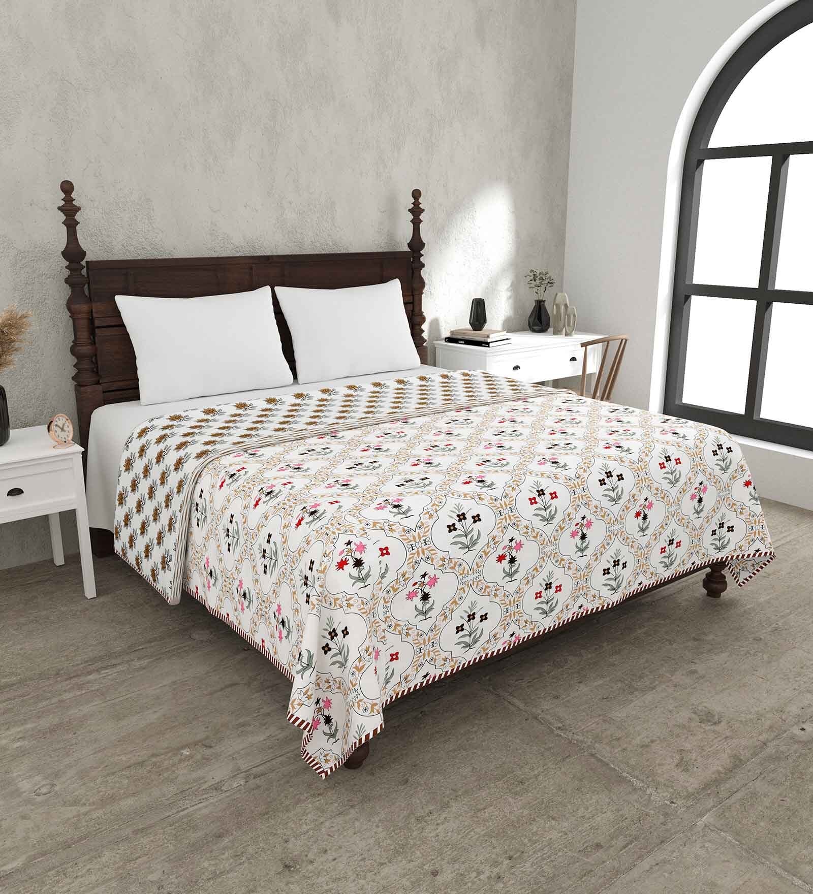 Pink Cotton Traditional 200 GSM Double Bed Dohar