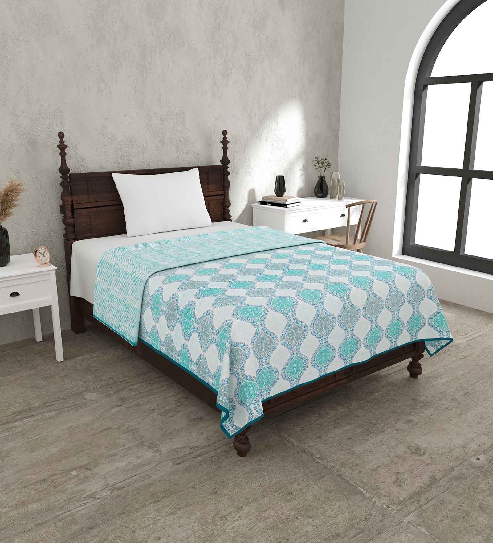 Blue Cotton Traditional 220 GSM Double Bed Dohar