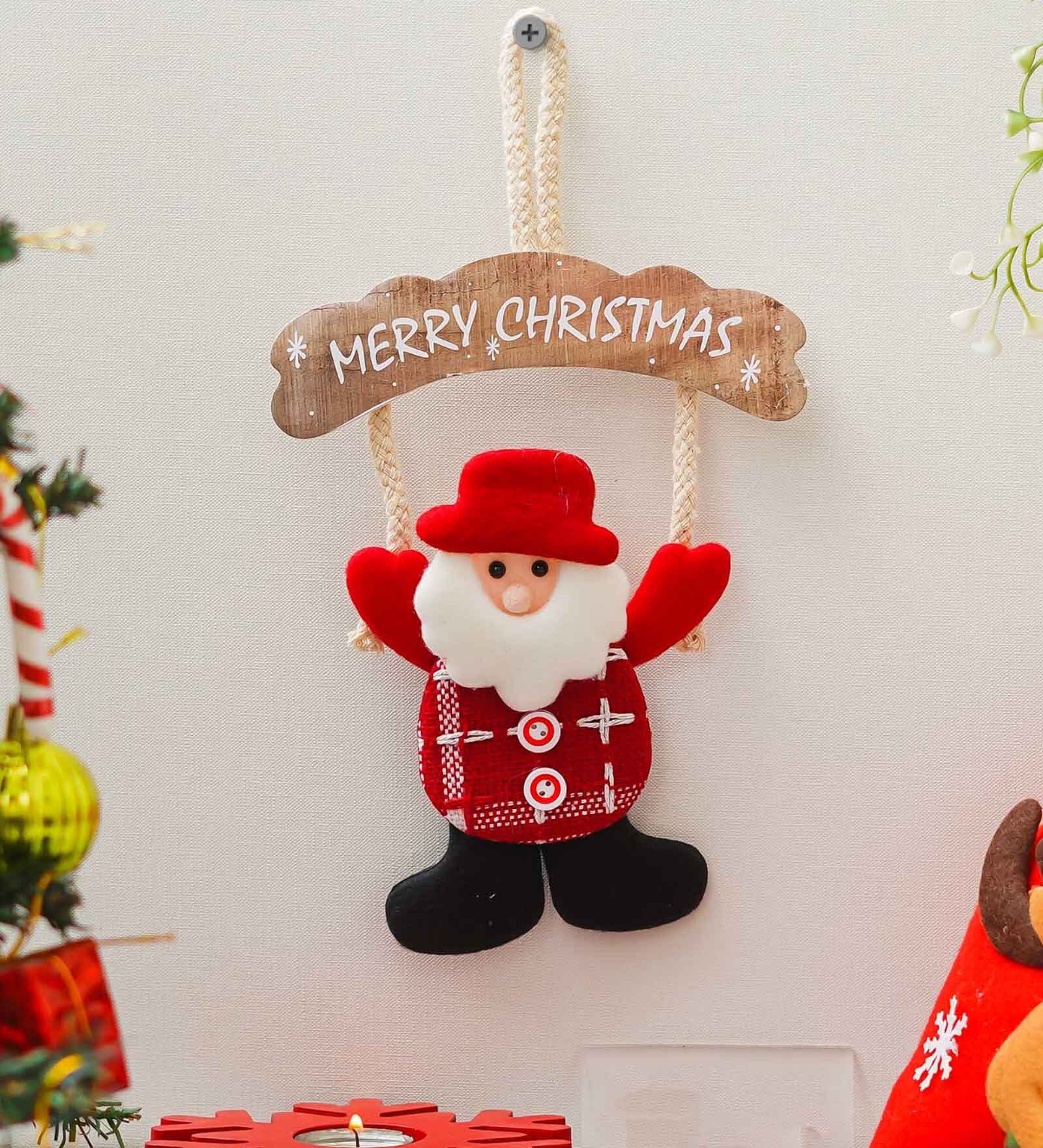 Multicolor Fabric Christmas Wall Hanging