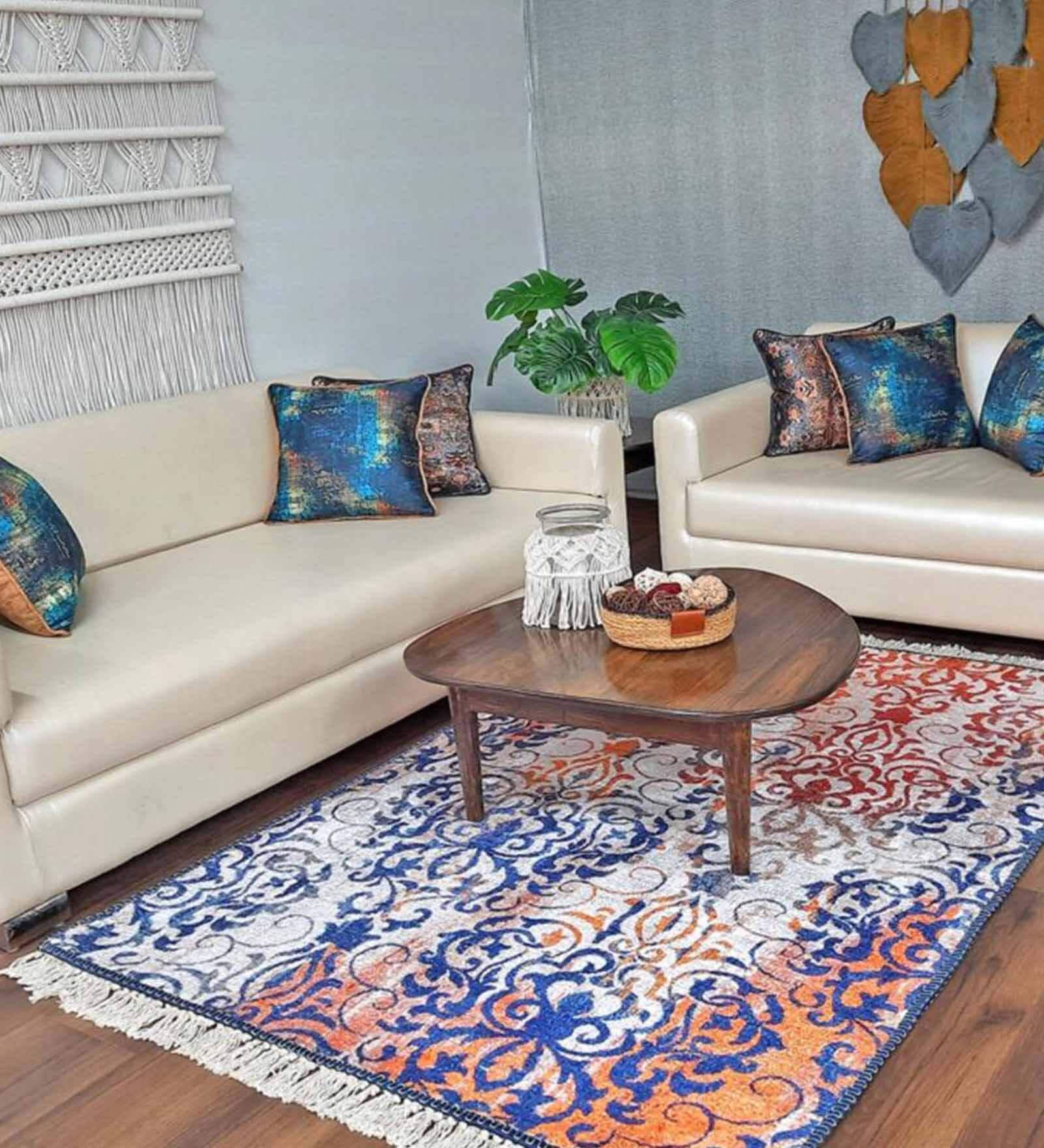Multicolor Persian Faux Silk 3 ft x 5 ft Hand Woven Carpet