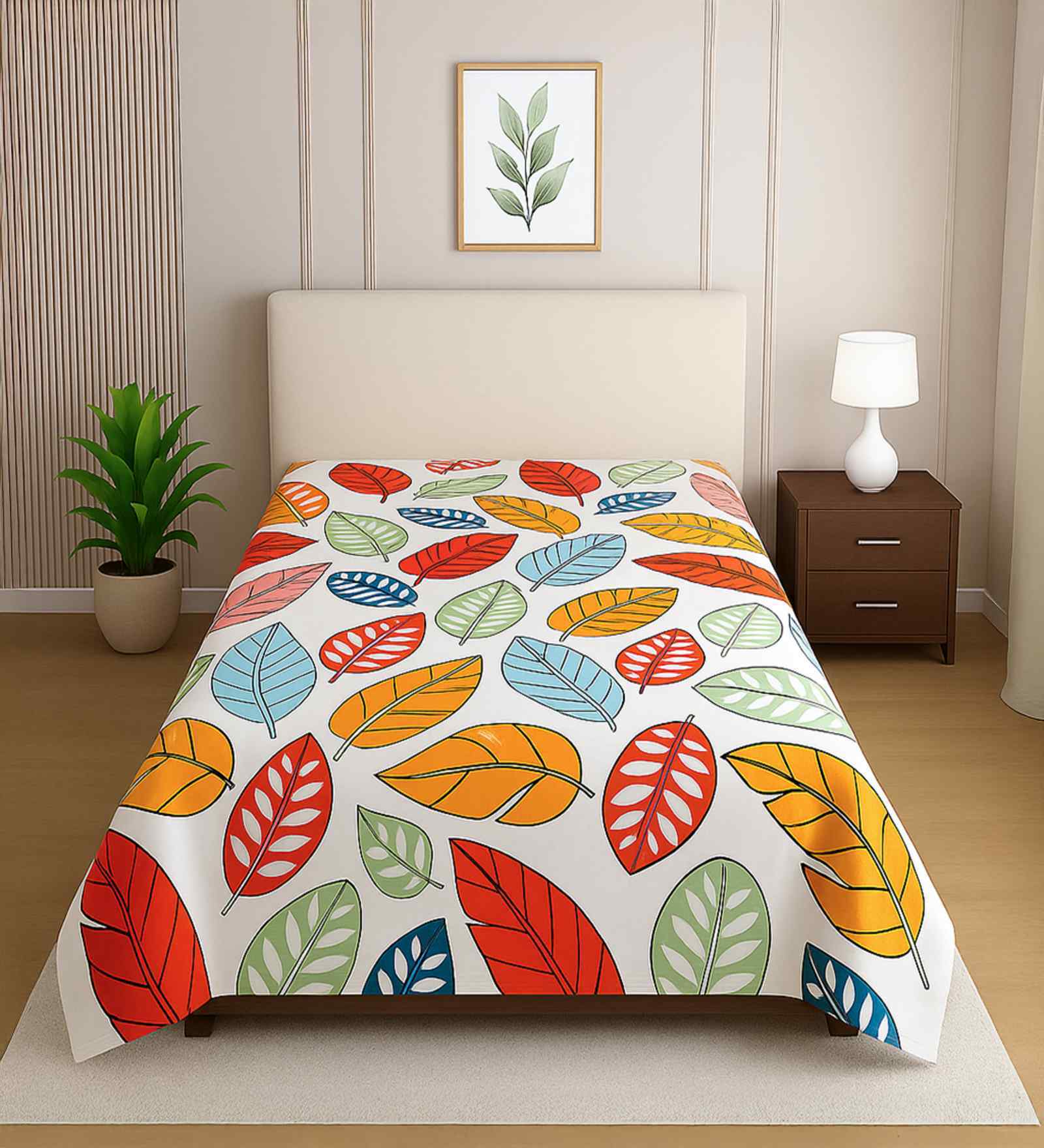 Multicolor Floral 210 TC Mix Cotton Single Bed Size Bedsheet Essential Series Collection
