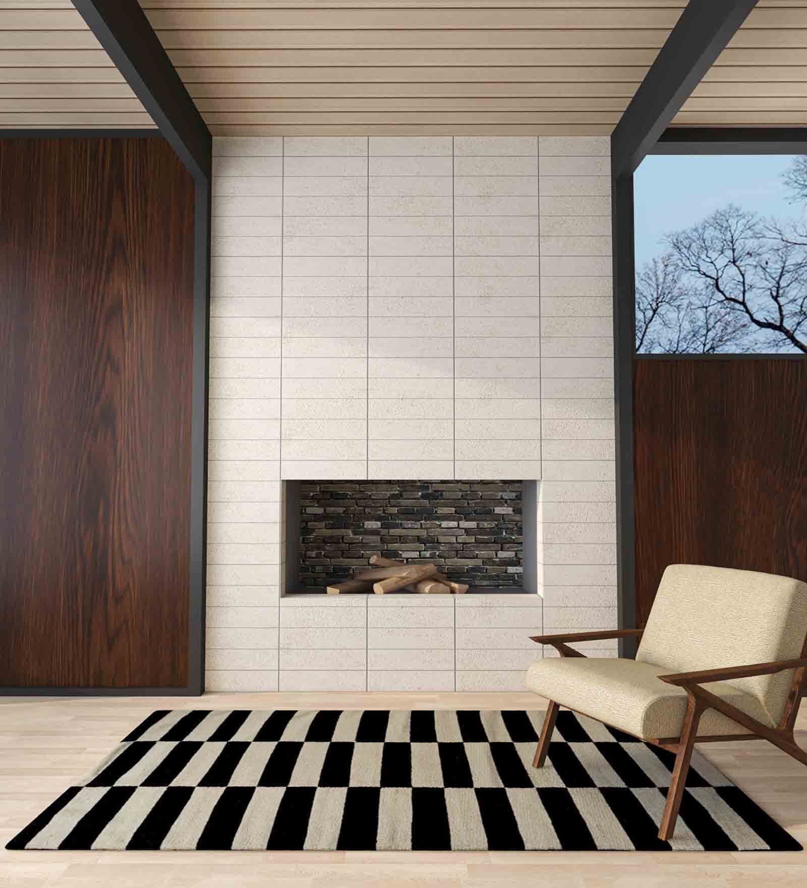 Multicolor Striped Wool 6 ft X 9 ft Hand Woven Dhurrie