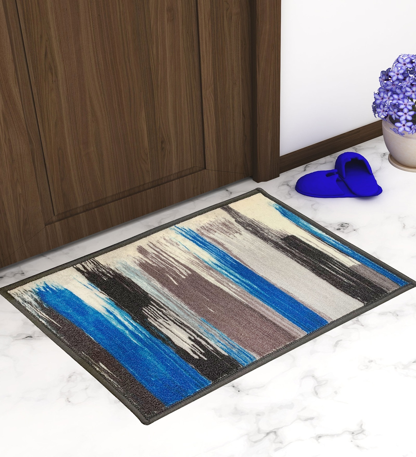 Multicolor Abstract Nylon 22.5x14.6 Inches AntiSkid 1 Door Mat