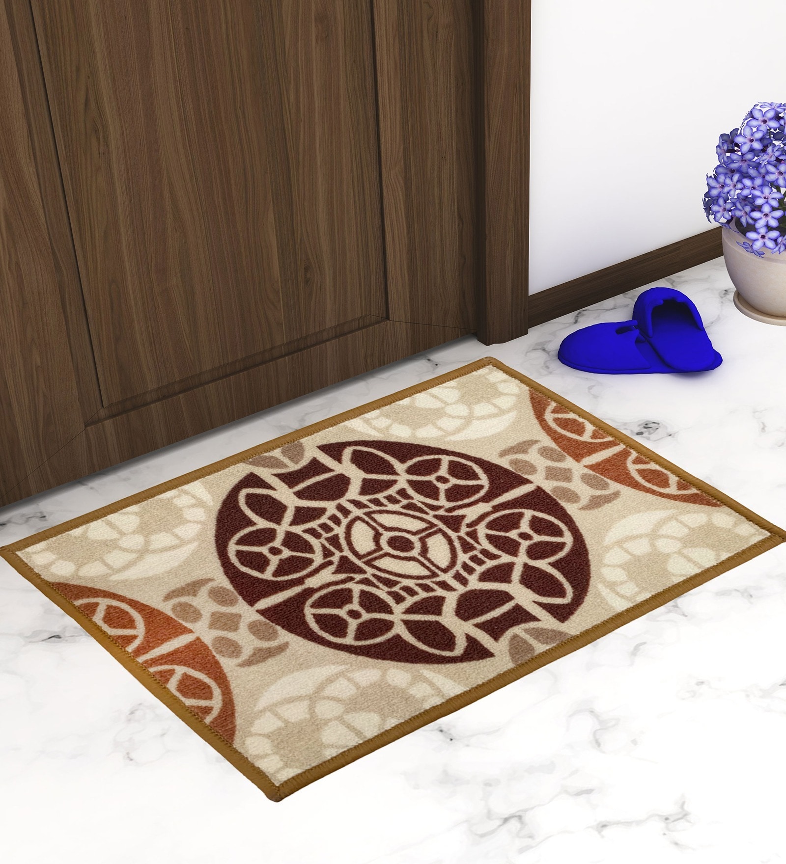 Multicolor Abstract Nylon 22.5x14.6 Inches AntiSkid 1 Door Mat