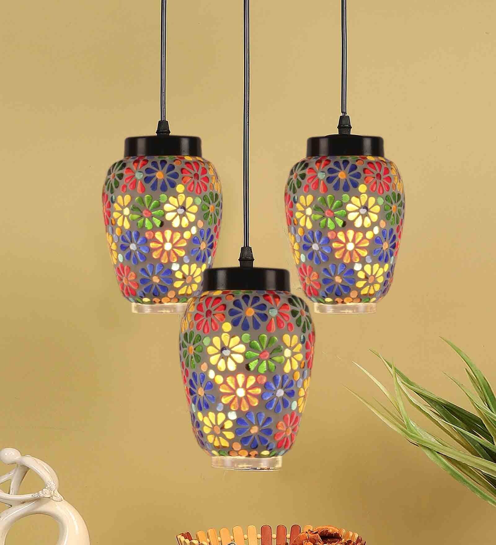 Feliz Multicolour Glass Cluster Hanging Light