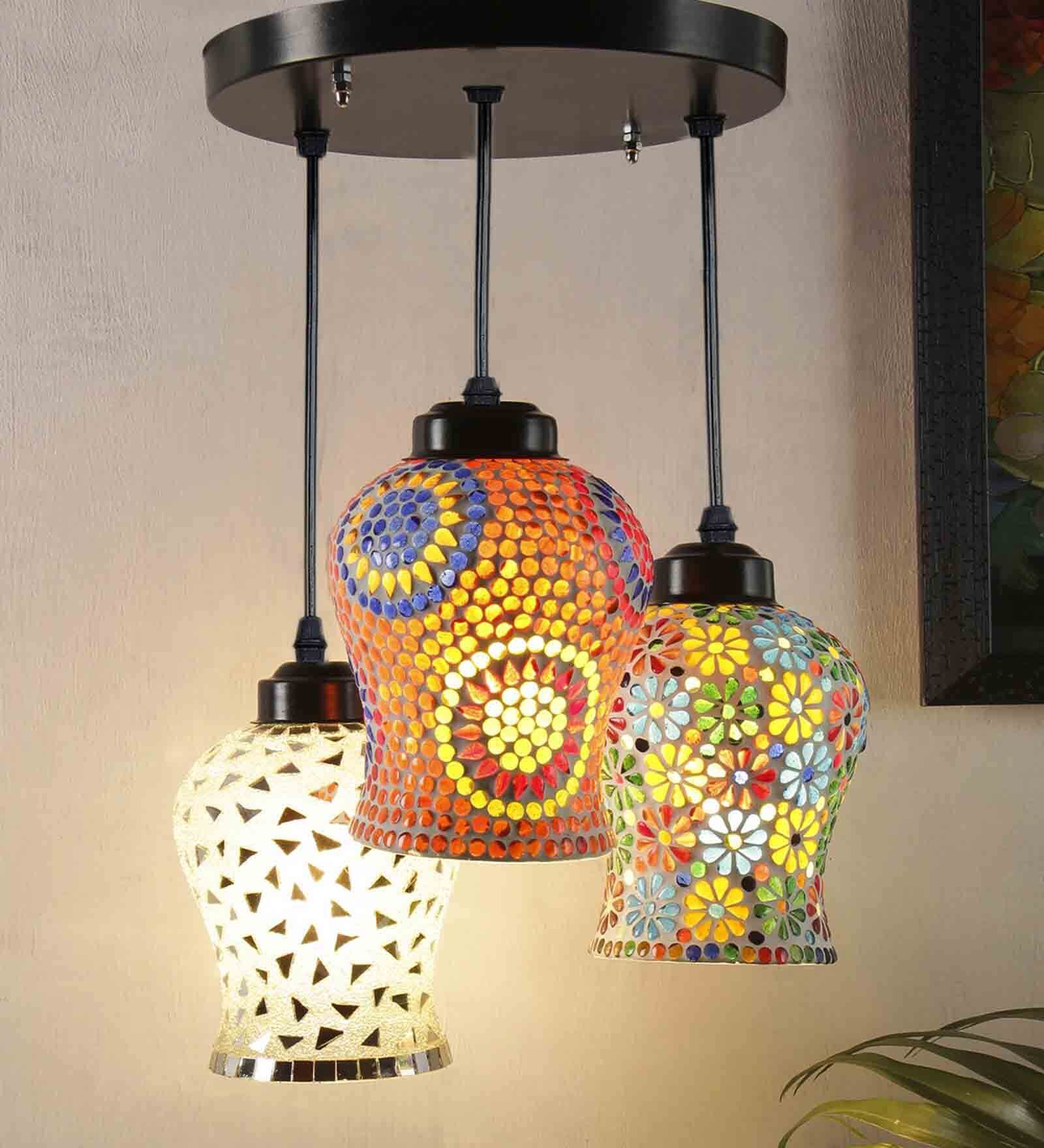 Yoshito Multicolour Glass Cluster Hanging Light