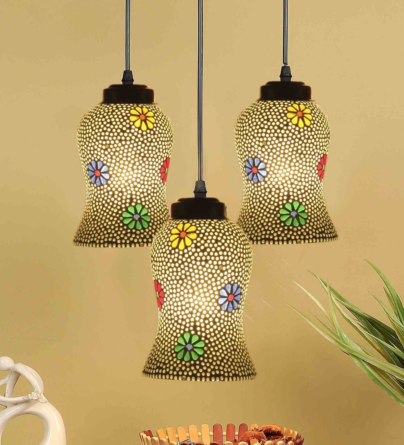 Myna Multicolour Glass Cluster Hanging Light