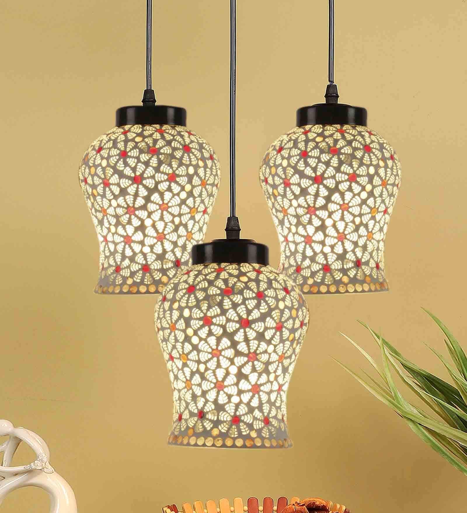 Ivah Multicolour Glass Cluster Hanging Light