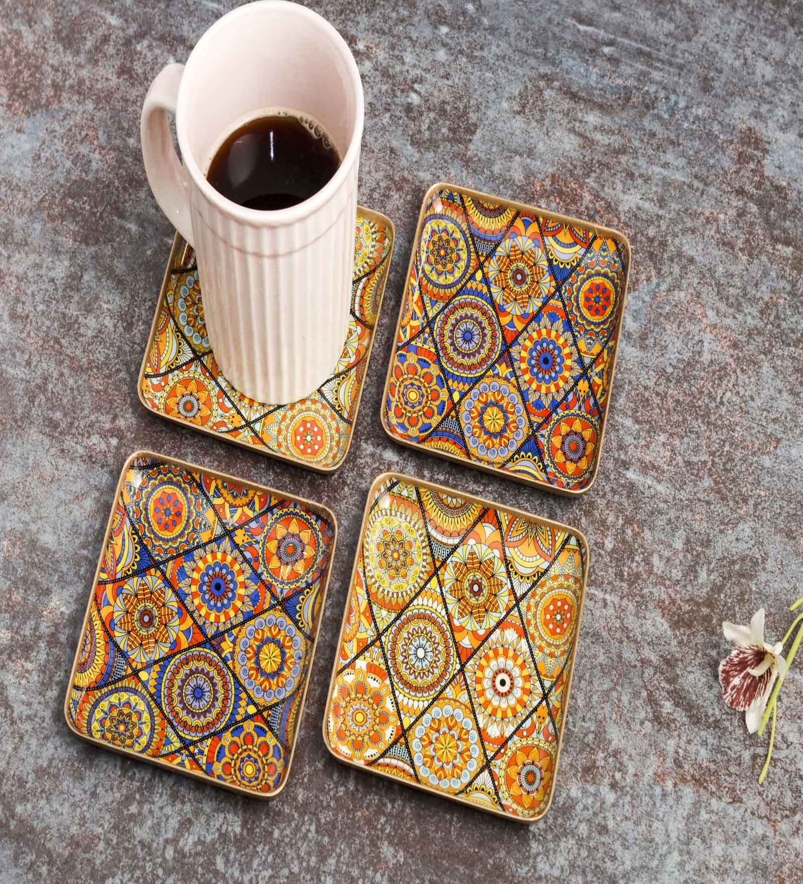 Multicolor Iron (Set of 4) Coasters
