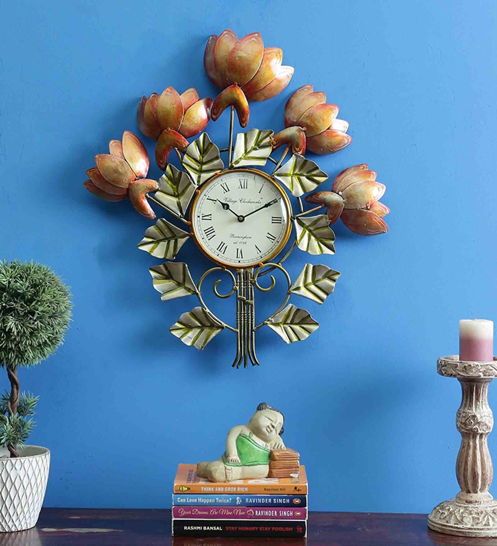 Multicolor Iron Analog Wall Clock