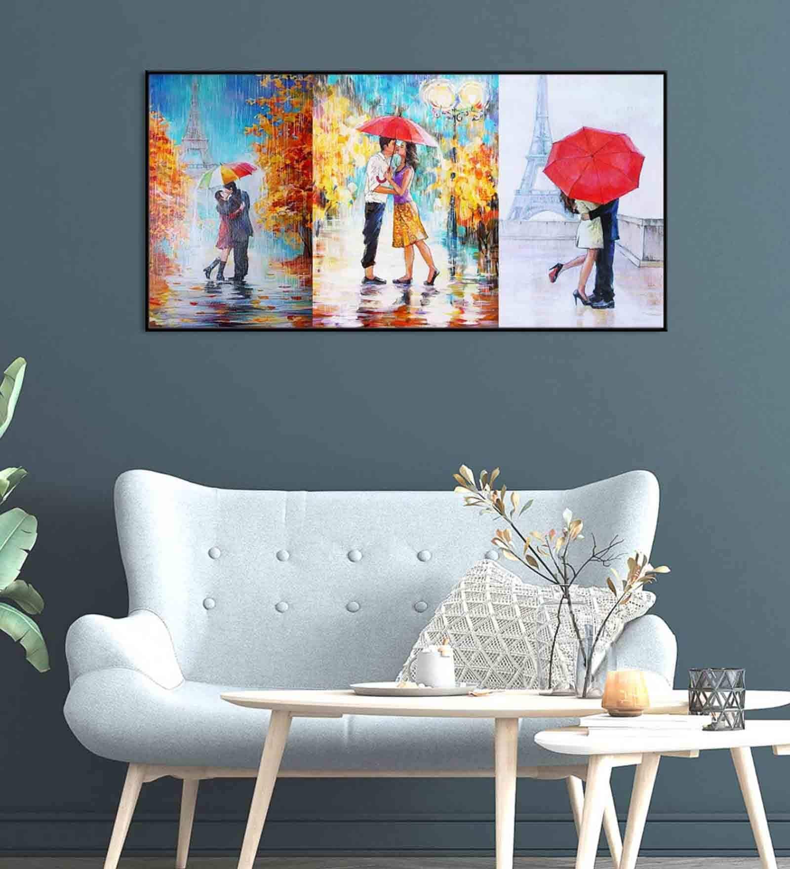 Pure Style Multicolor Canvas Framed People and Places Art Print