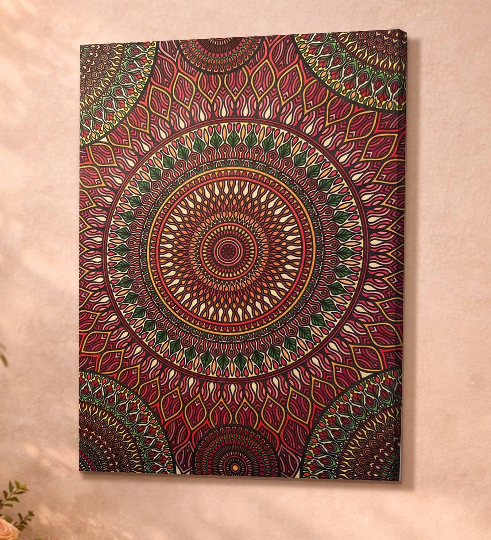 Multicolor Mandala Stretched Canvas Painting
