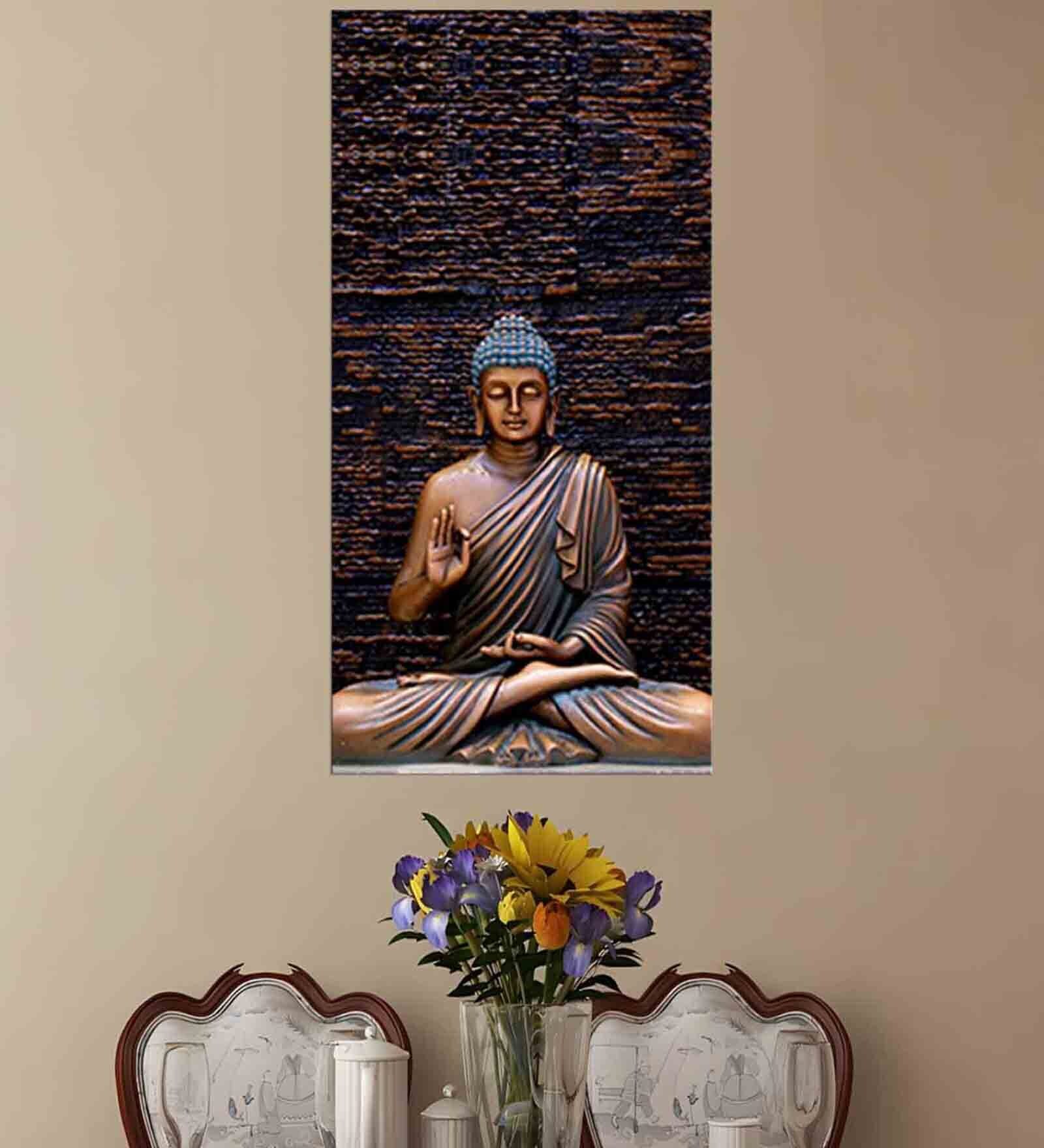Buy Meditating Buddha Multicolour Canvas Framed Spiritual Art Print at ...