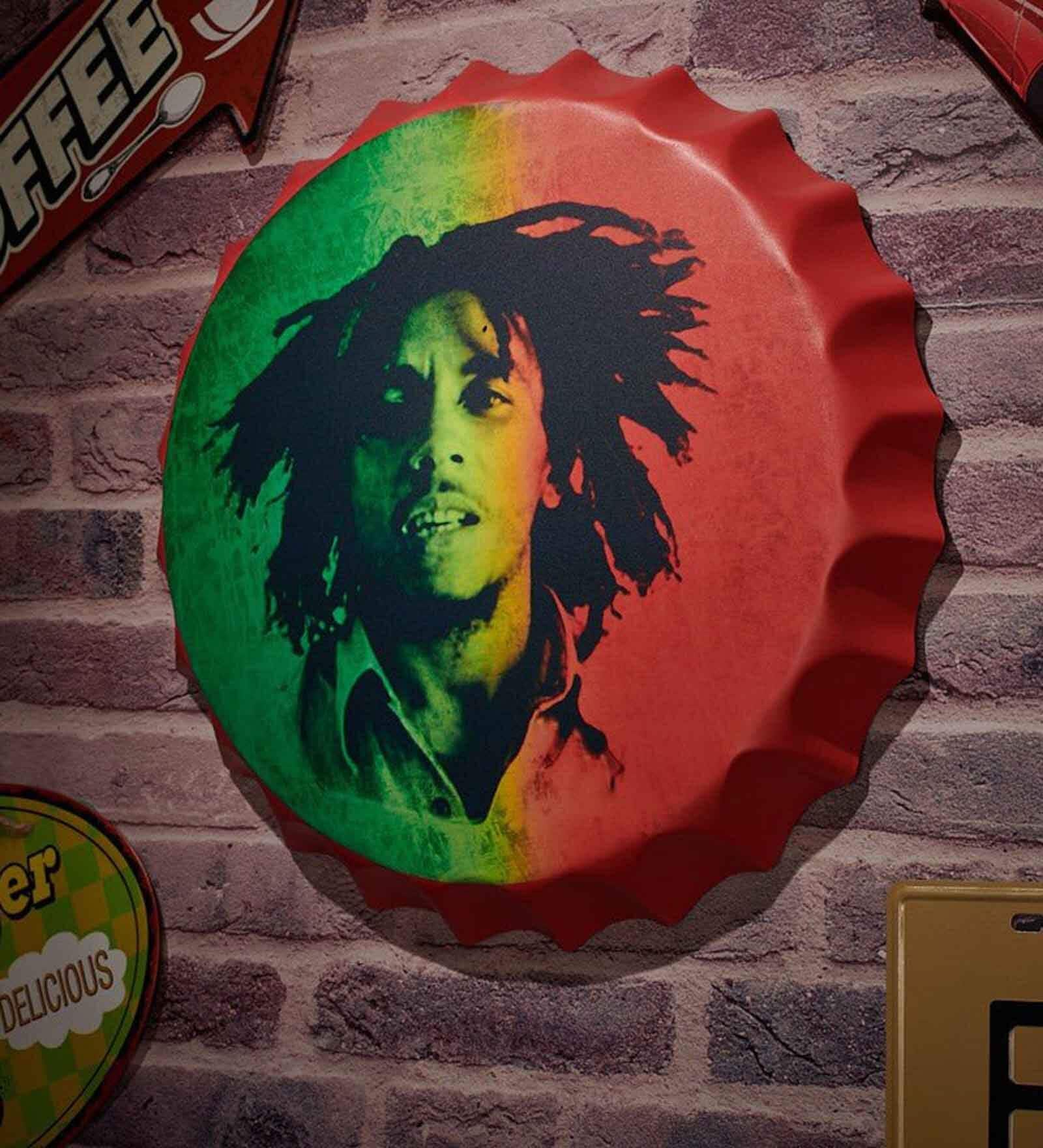 Multicolor Metal Bob Marley Wall Decor