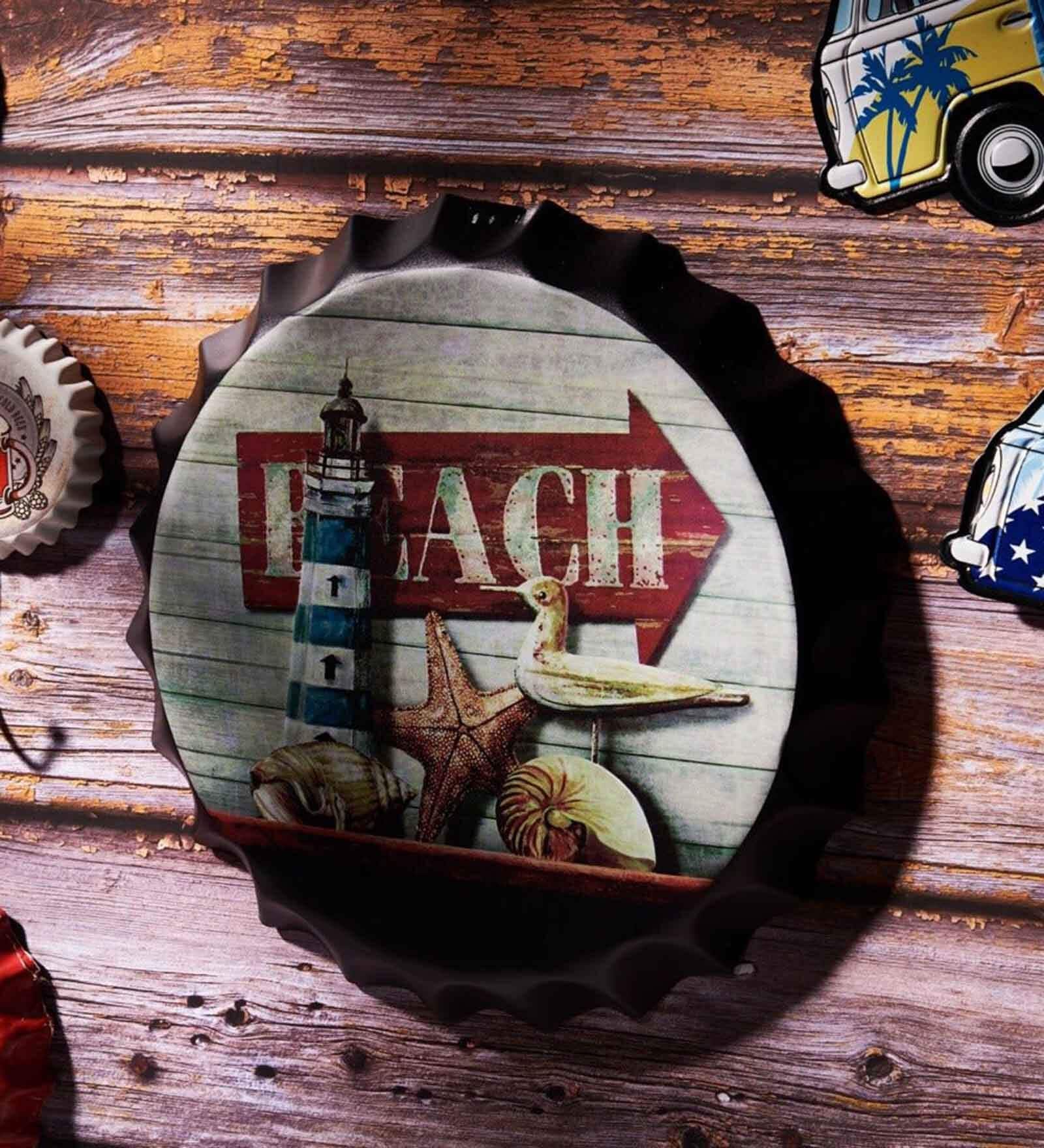 Multicolor Metal Beach Shell Wall Decor