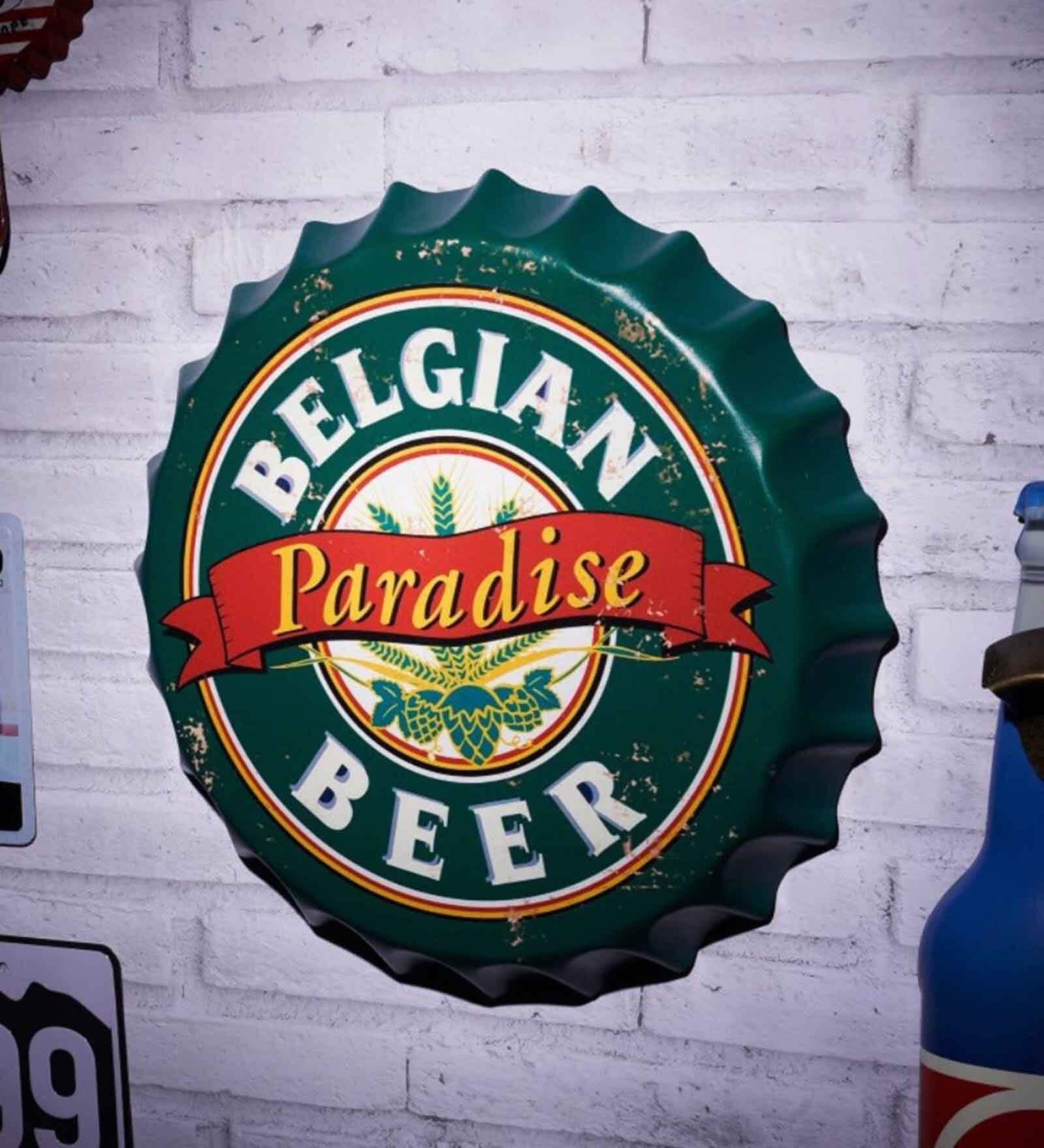 Green Metal Belgian Beer Wall Decor