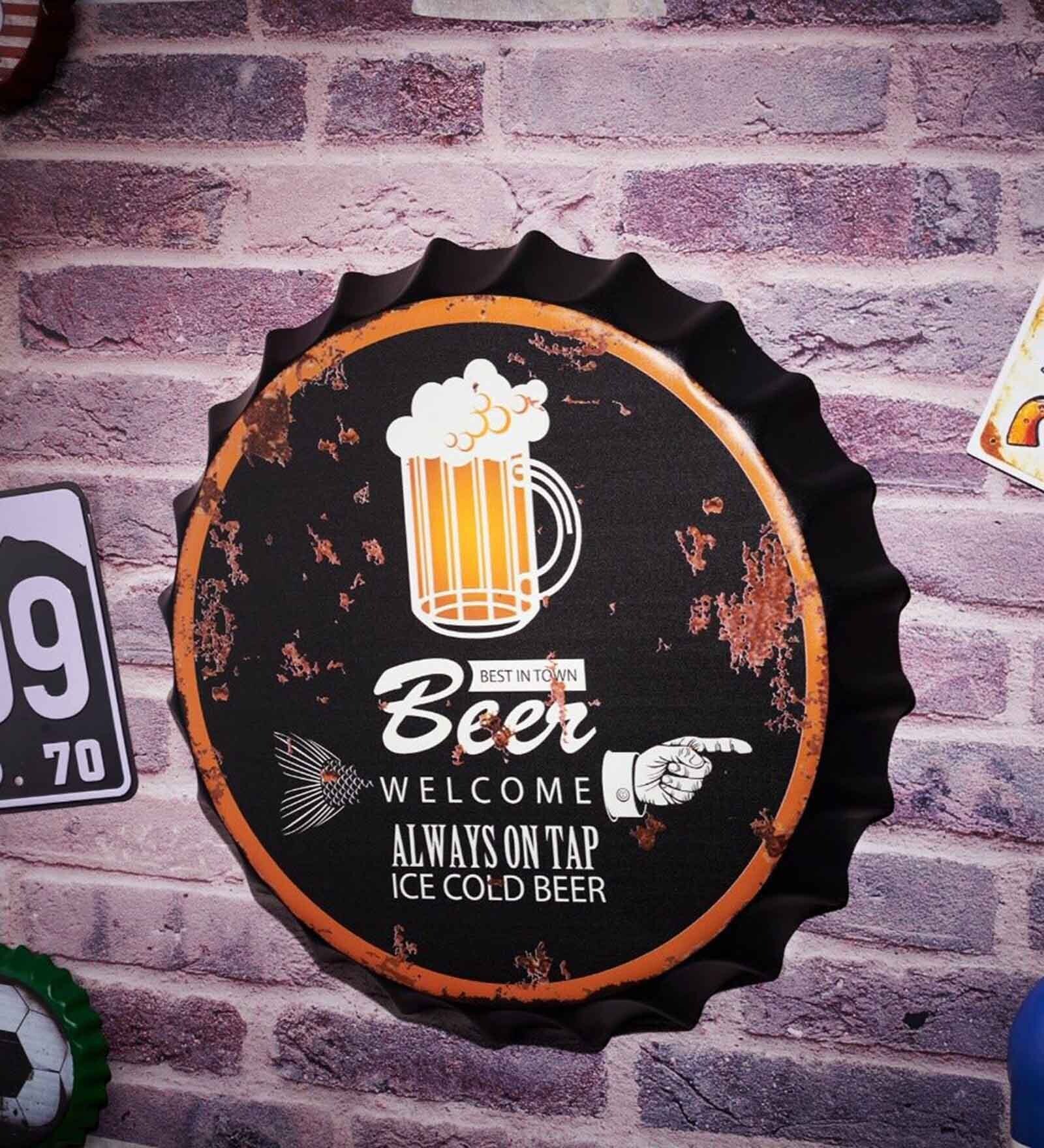 Black Metal Best In Town Beer Wall Decor