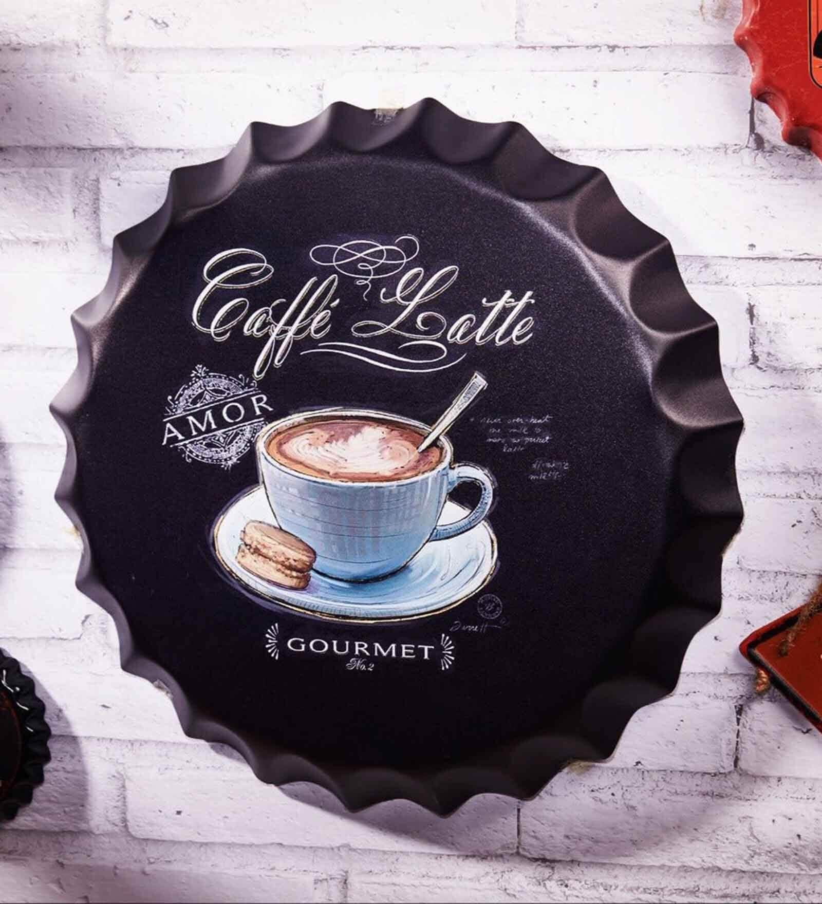 Black Metal Caffe Latte Wall Decor
