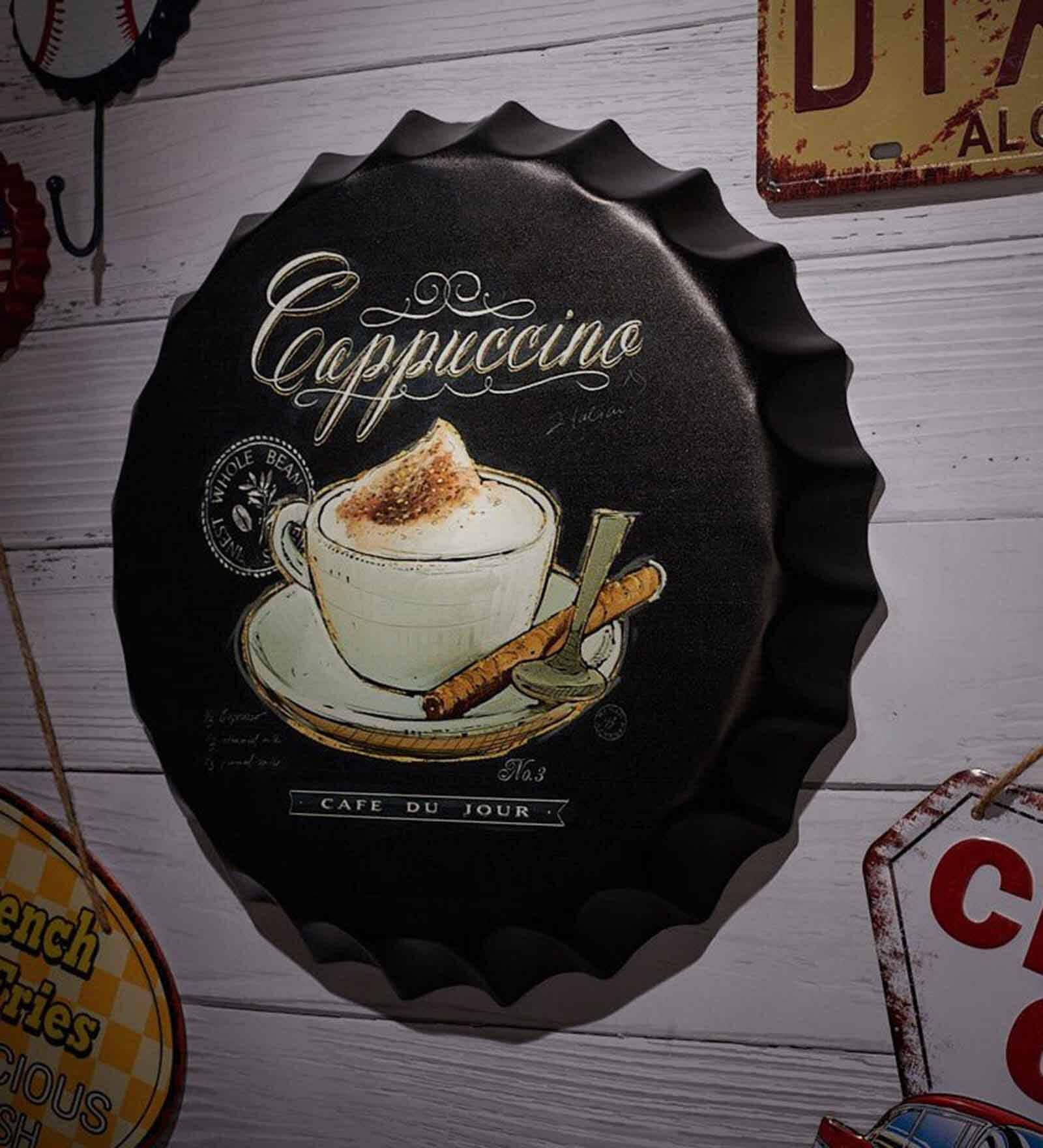 Black Metal Cappuccino Wall Decor