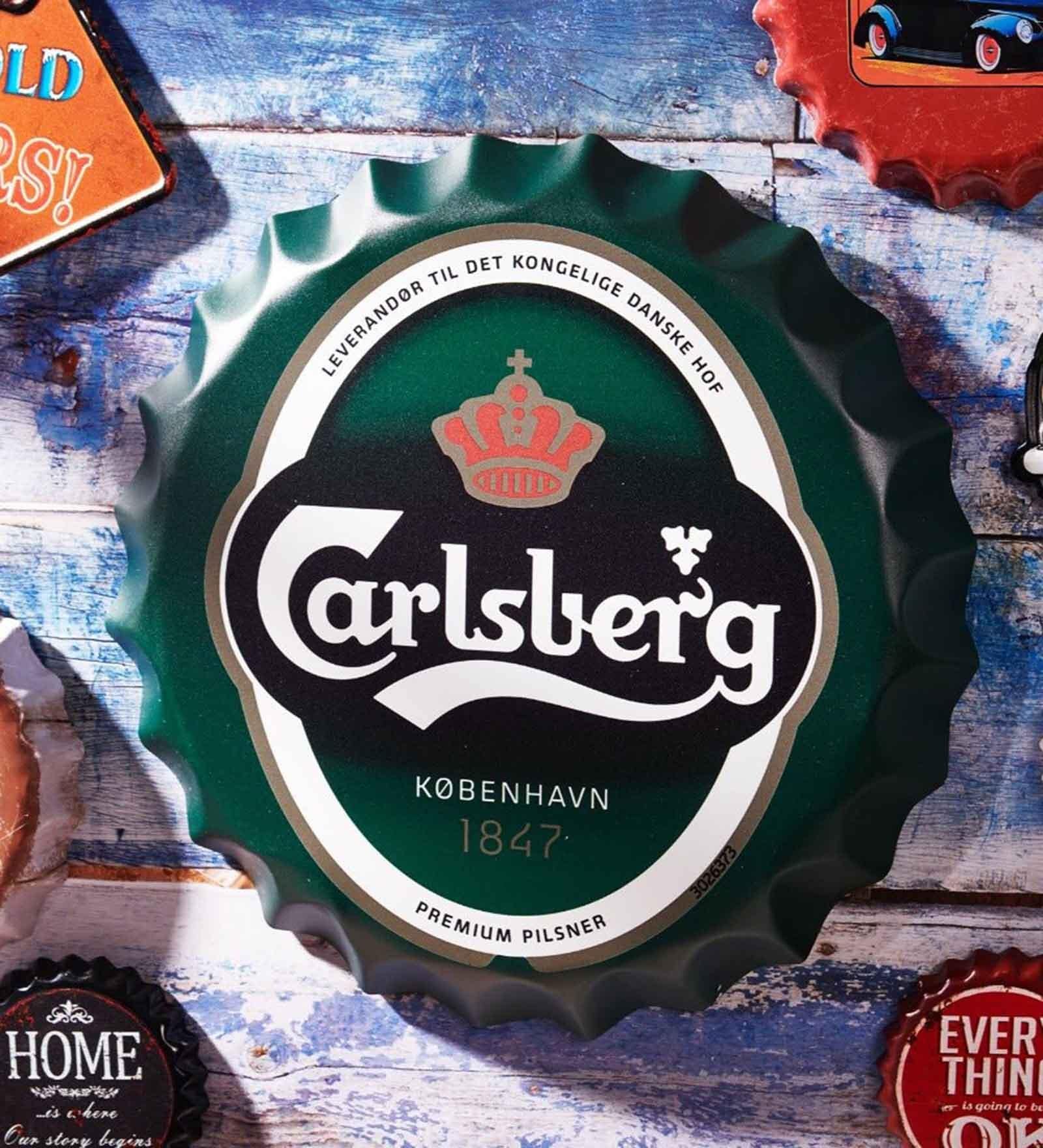 Green Metal Carlsberg 1847 Wall Decor