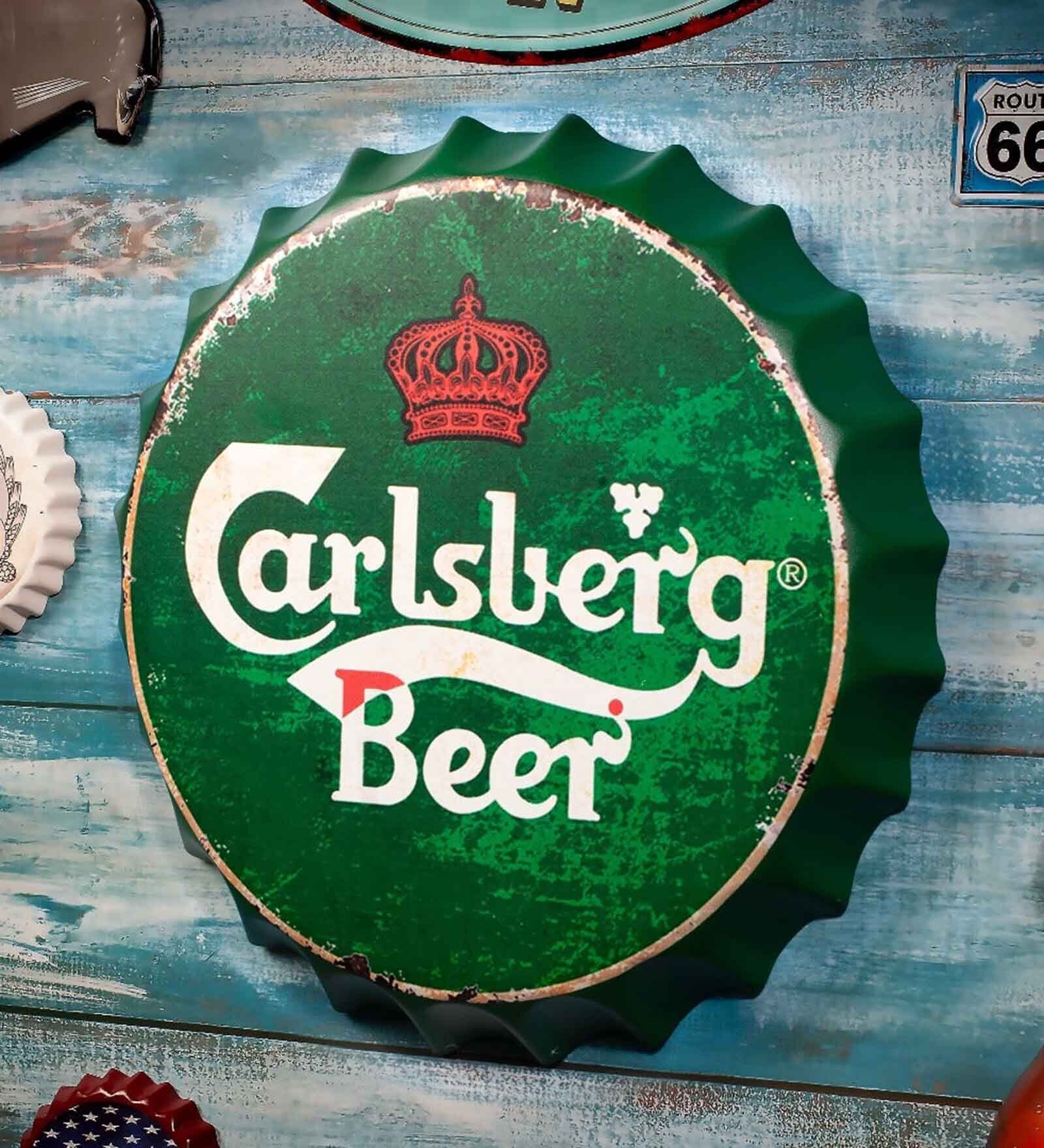 Green Metal Carlsberg Beer Rust Wall Decor