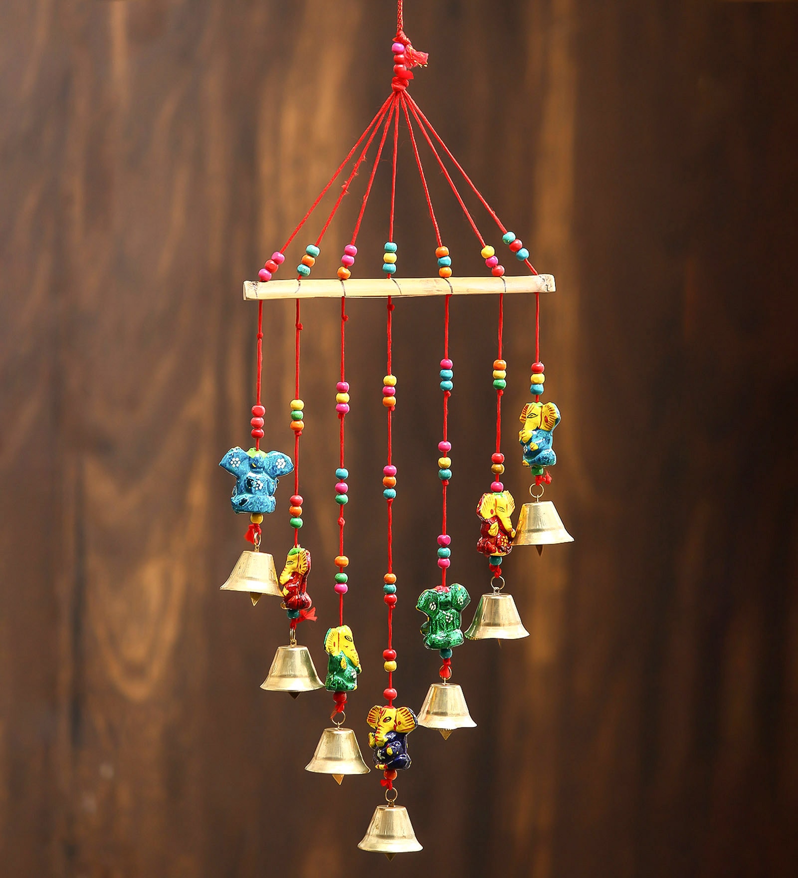 Multicolor Metal Handcrafted Decorative Lord Ganesha Hanging Bell