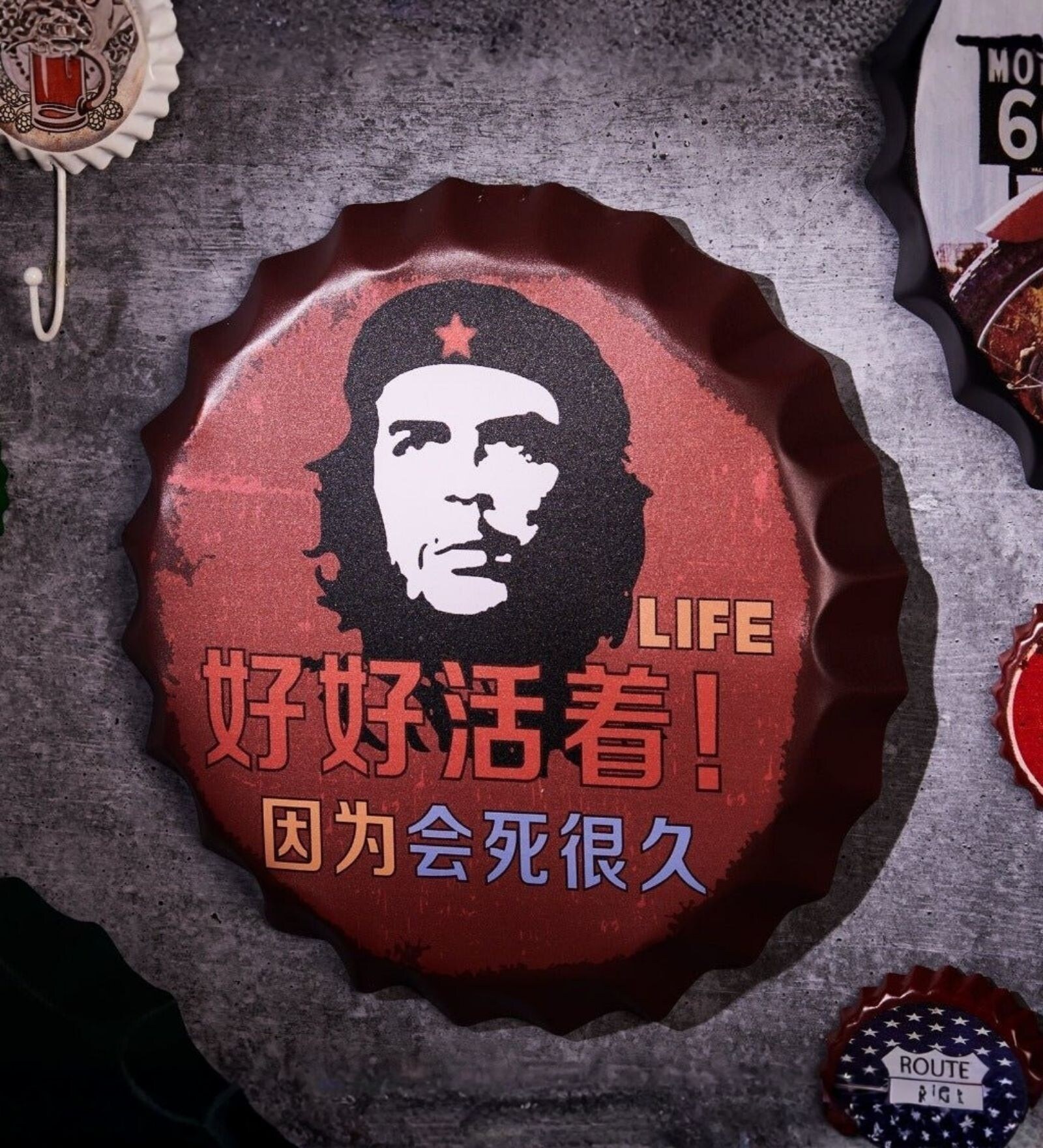 Multicolor Metal Hastala Chinese Wall Decor