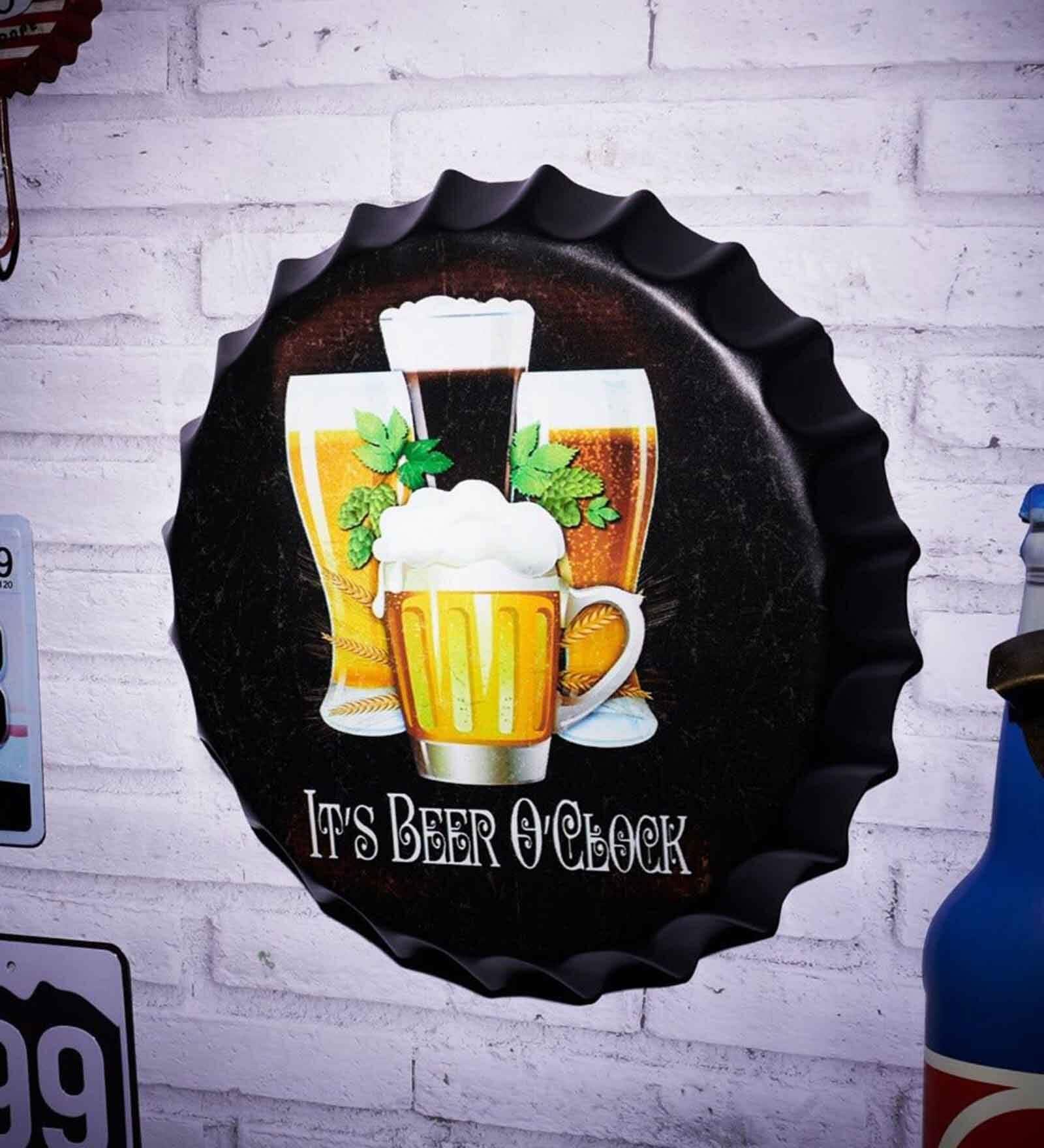 Black Metal Its Beer O Clock Wall Decor
