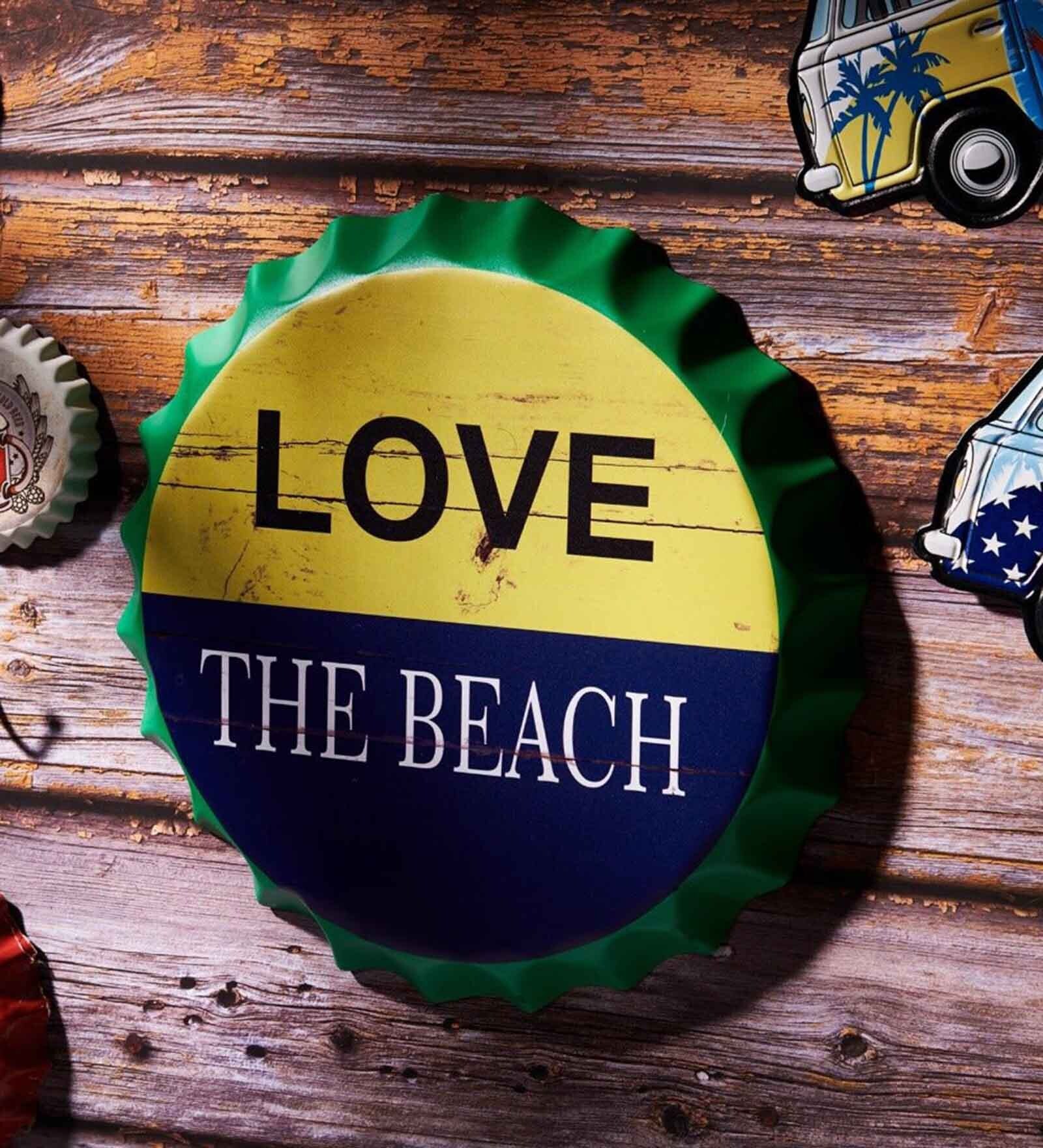 Multicolor Metal Love The Beach Wall Decor