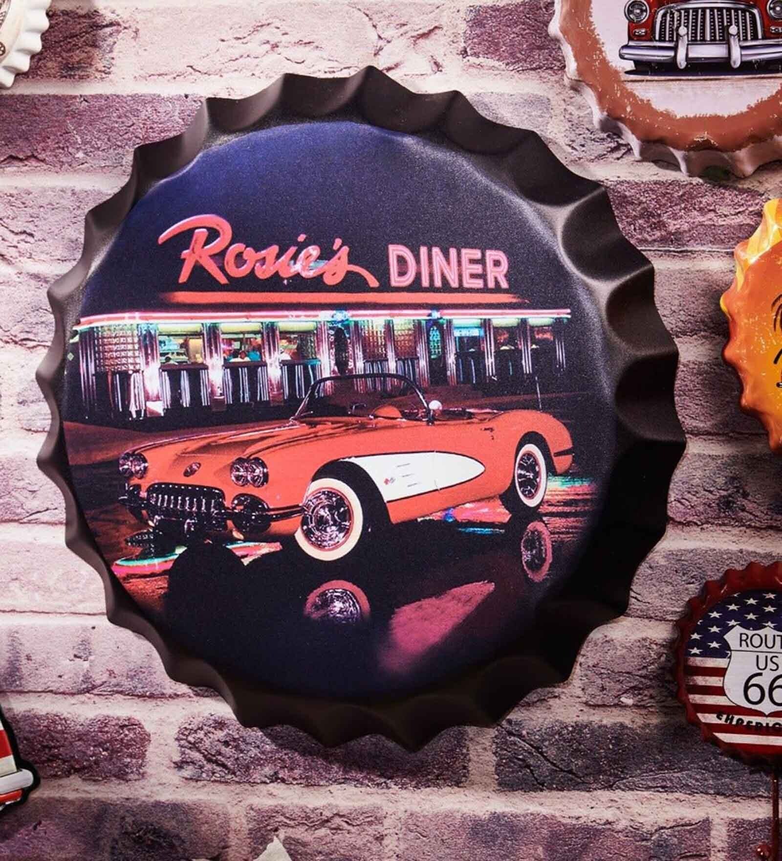 Black Metal Rosie'S Diner Wall Decor