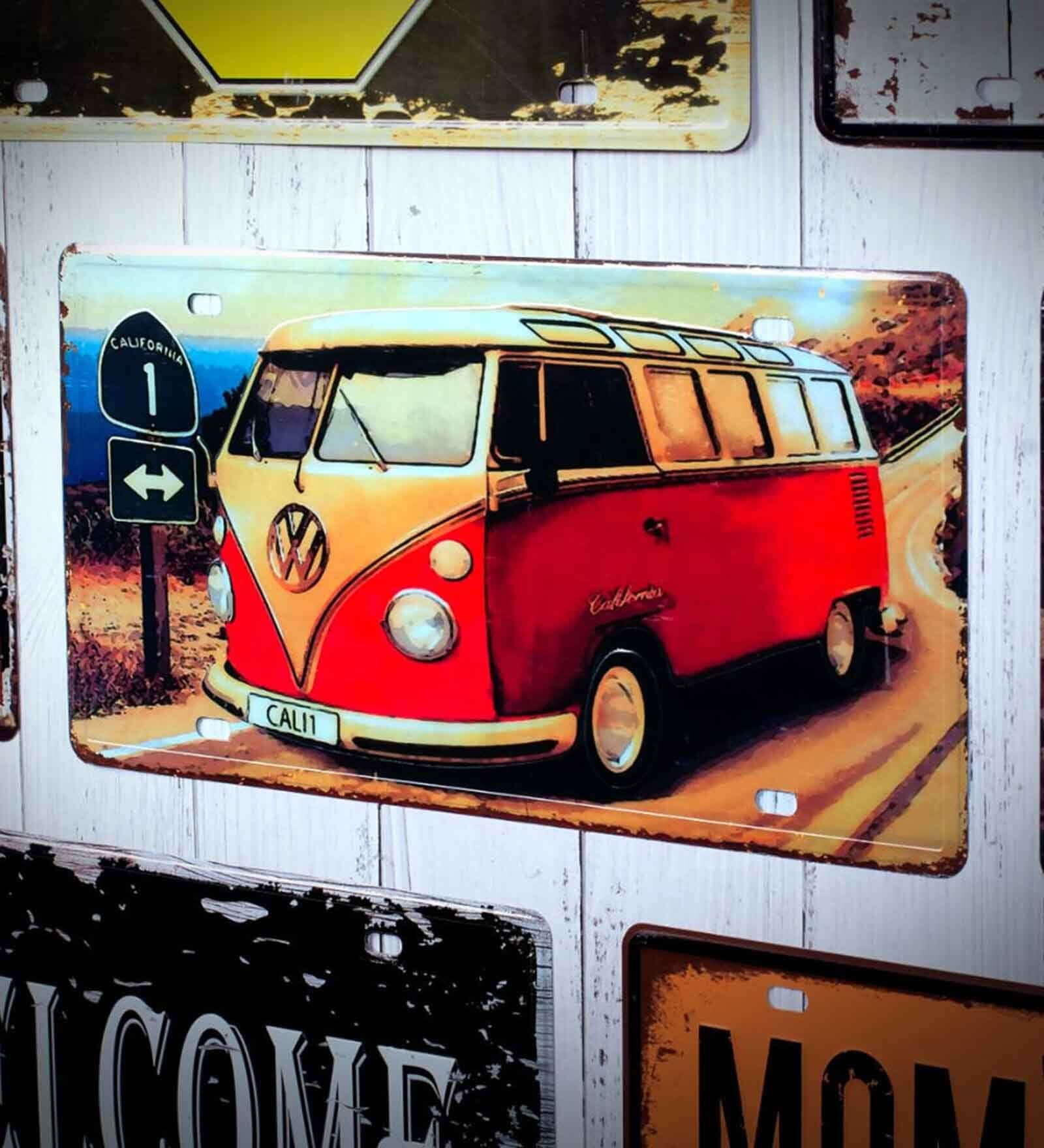 Multicolor Metal Volkswagen Red Van